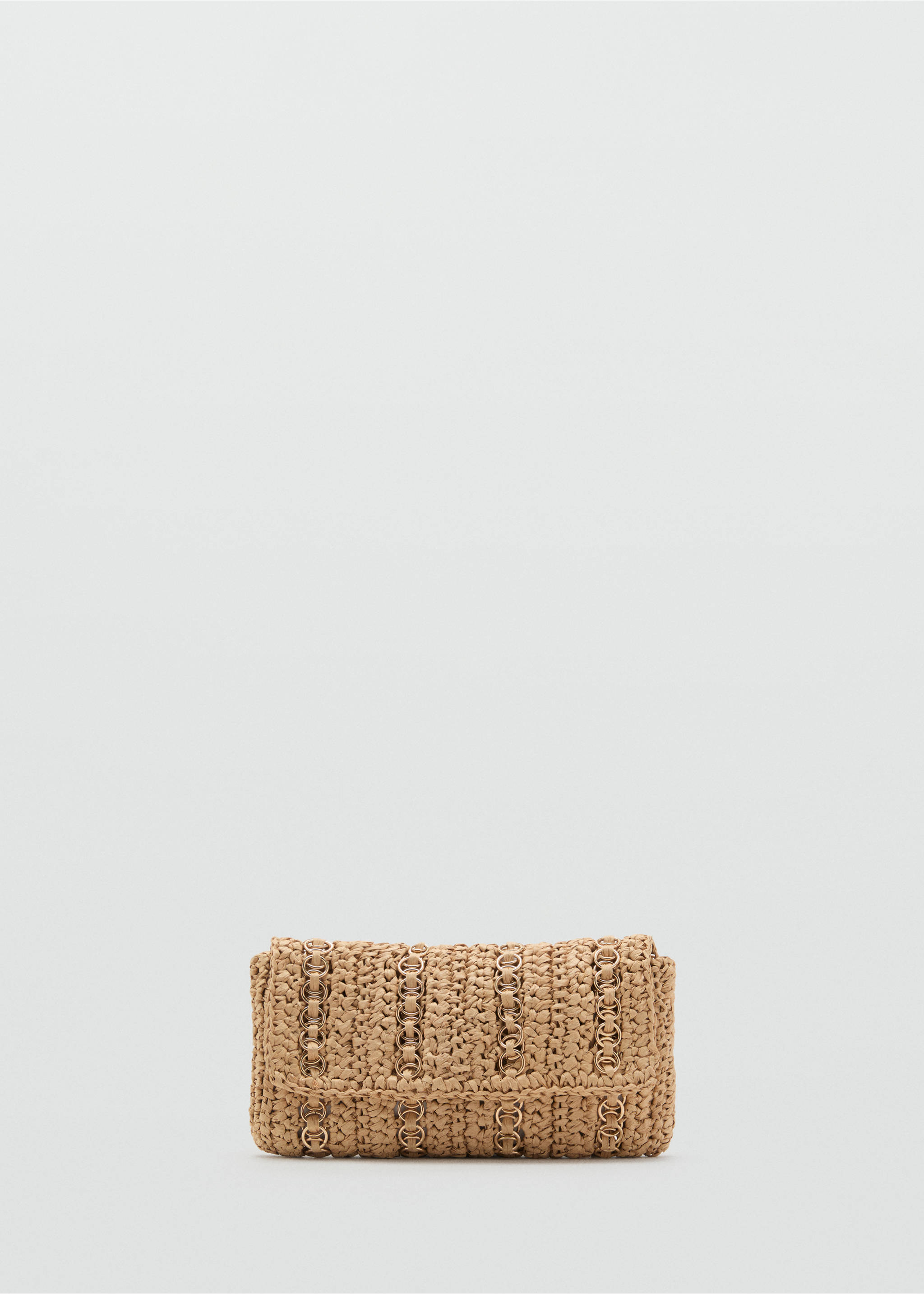 Bossa mà fibra natural anelles metàl·liques - Article sense model, Beige. Ref: 87047678-00.