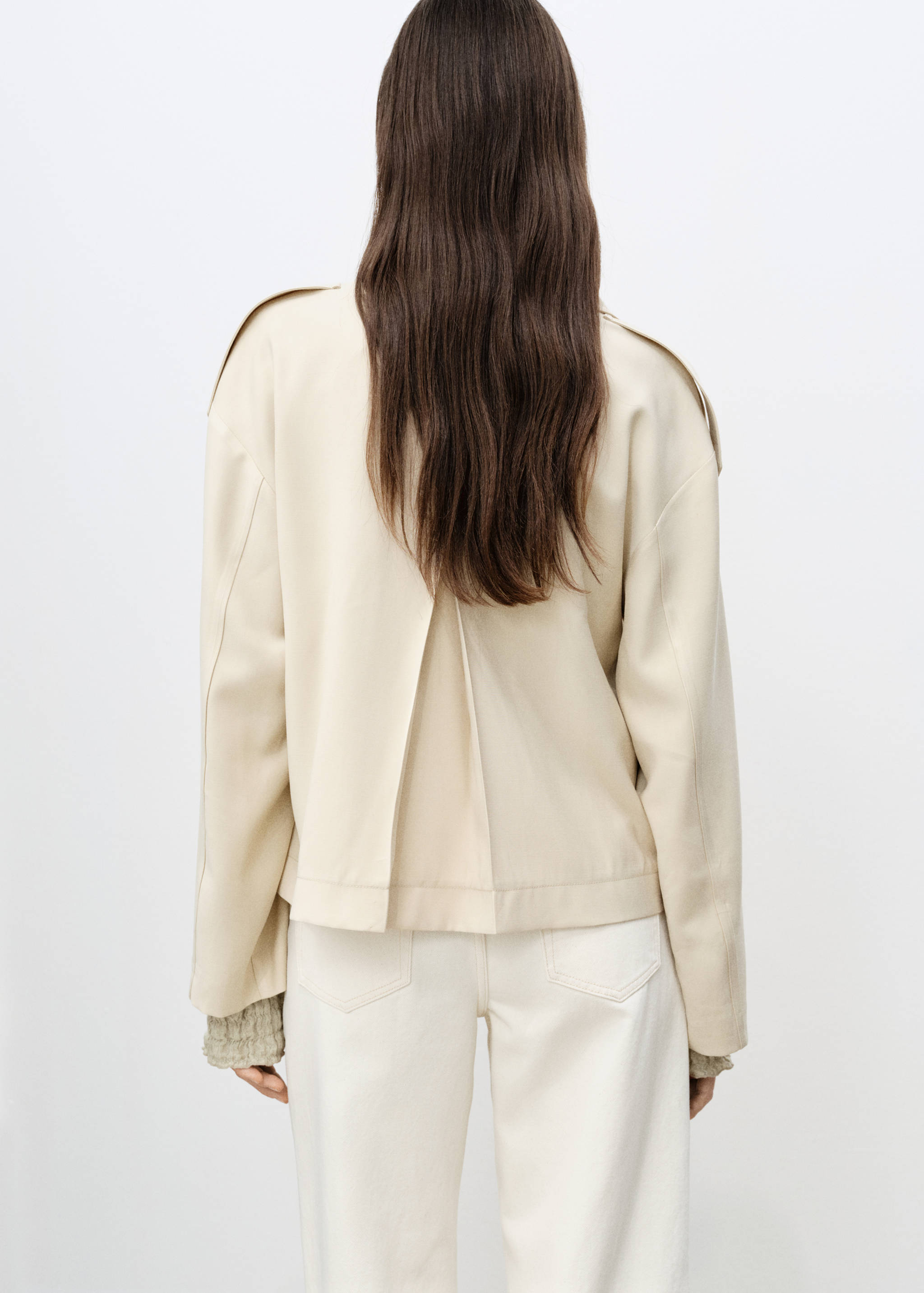 Double-breasted cropped trench coat - Reverse of the article