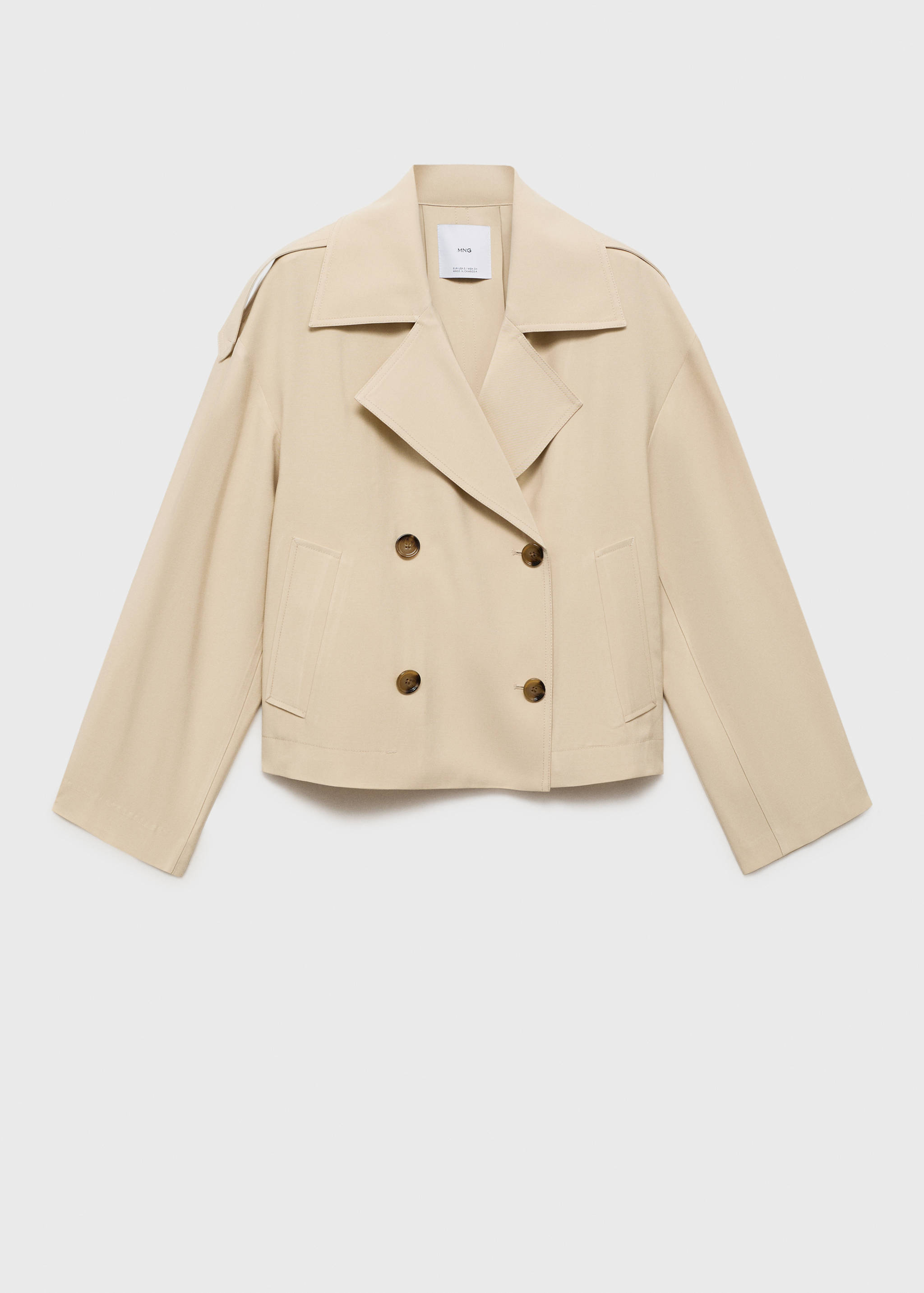 Double-breasted cropped trench coat - Article without model