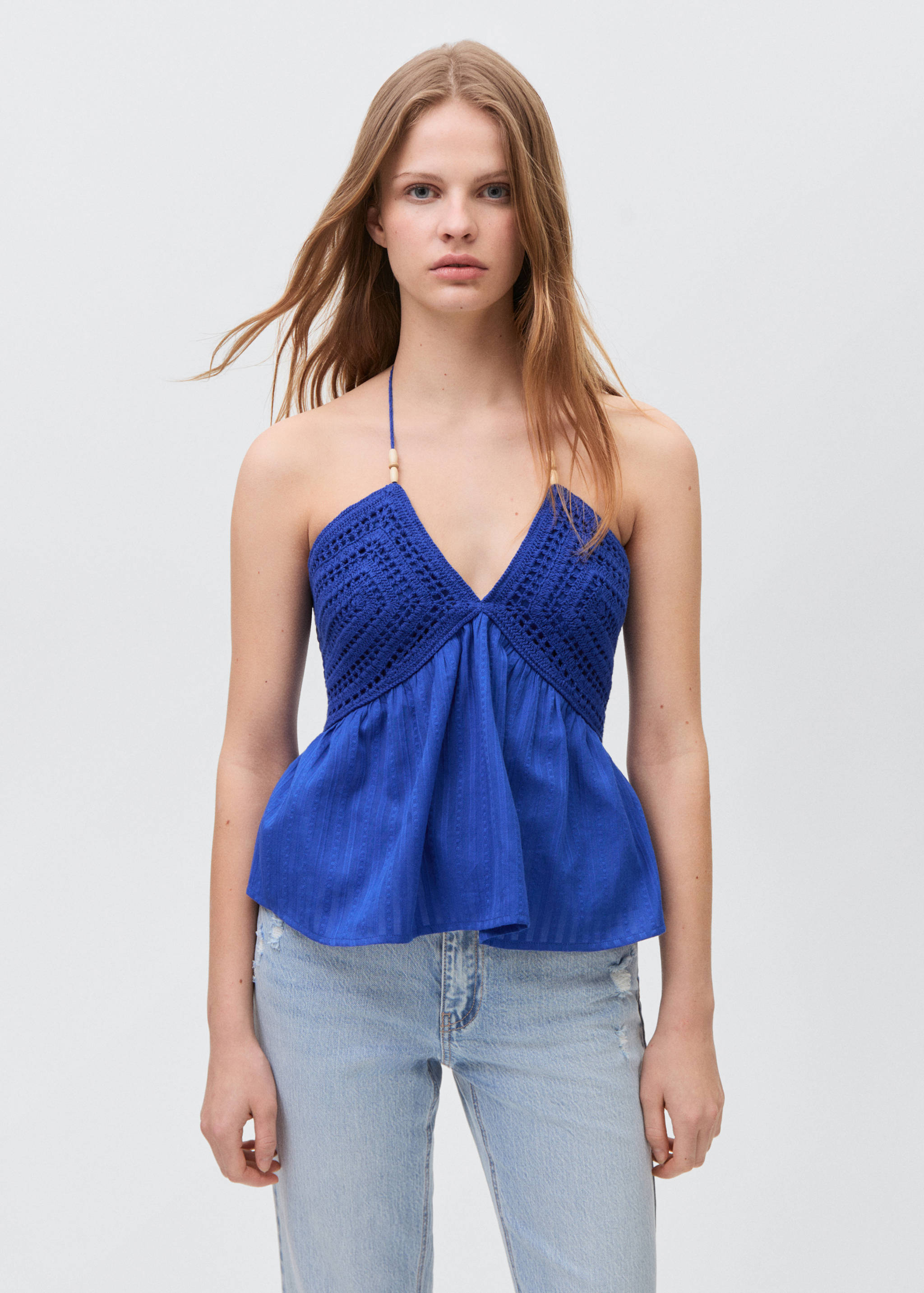 Top crochet abalorios - Plano medio