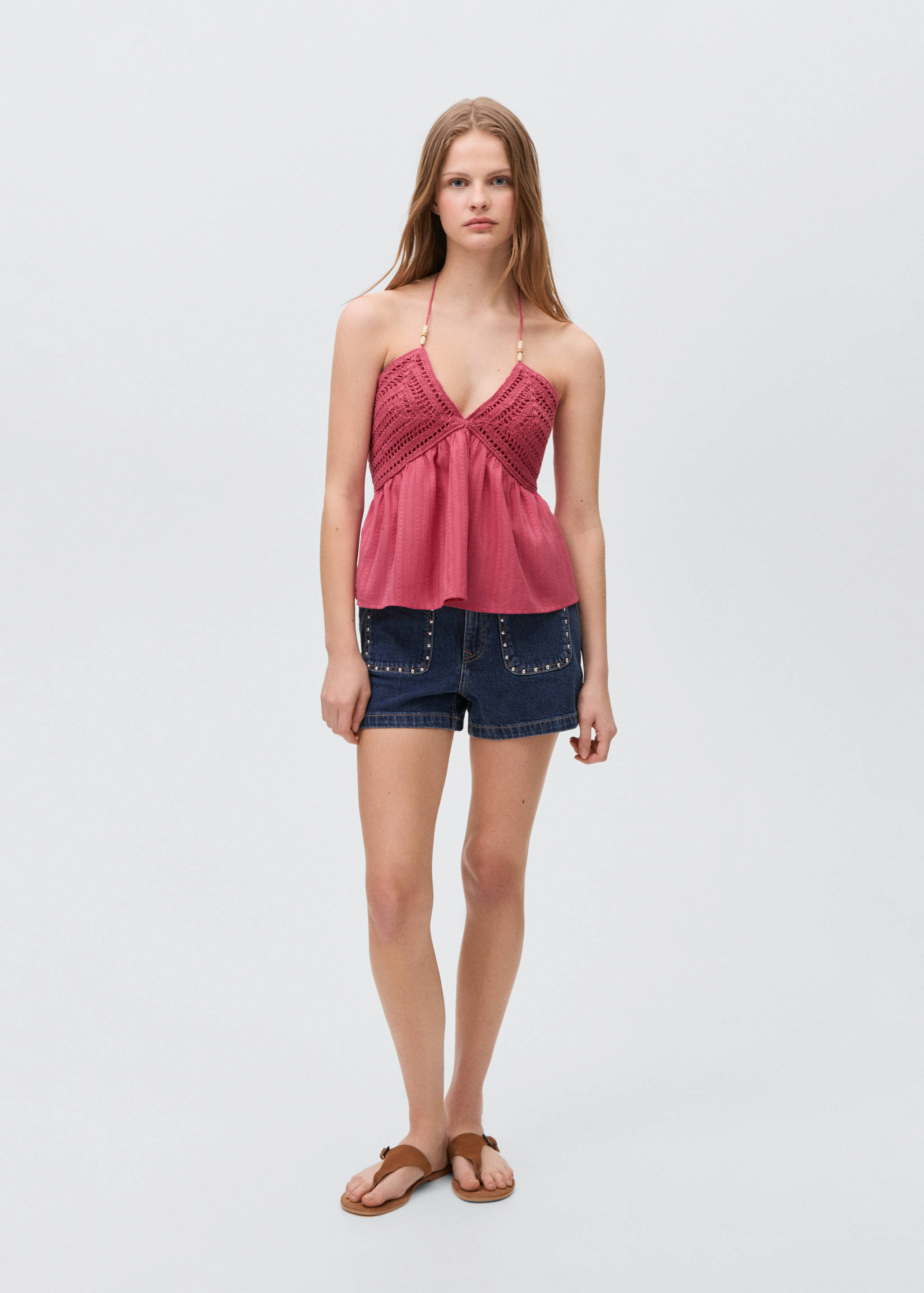 Top crochet abalorios - Plano general