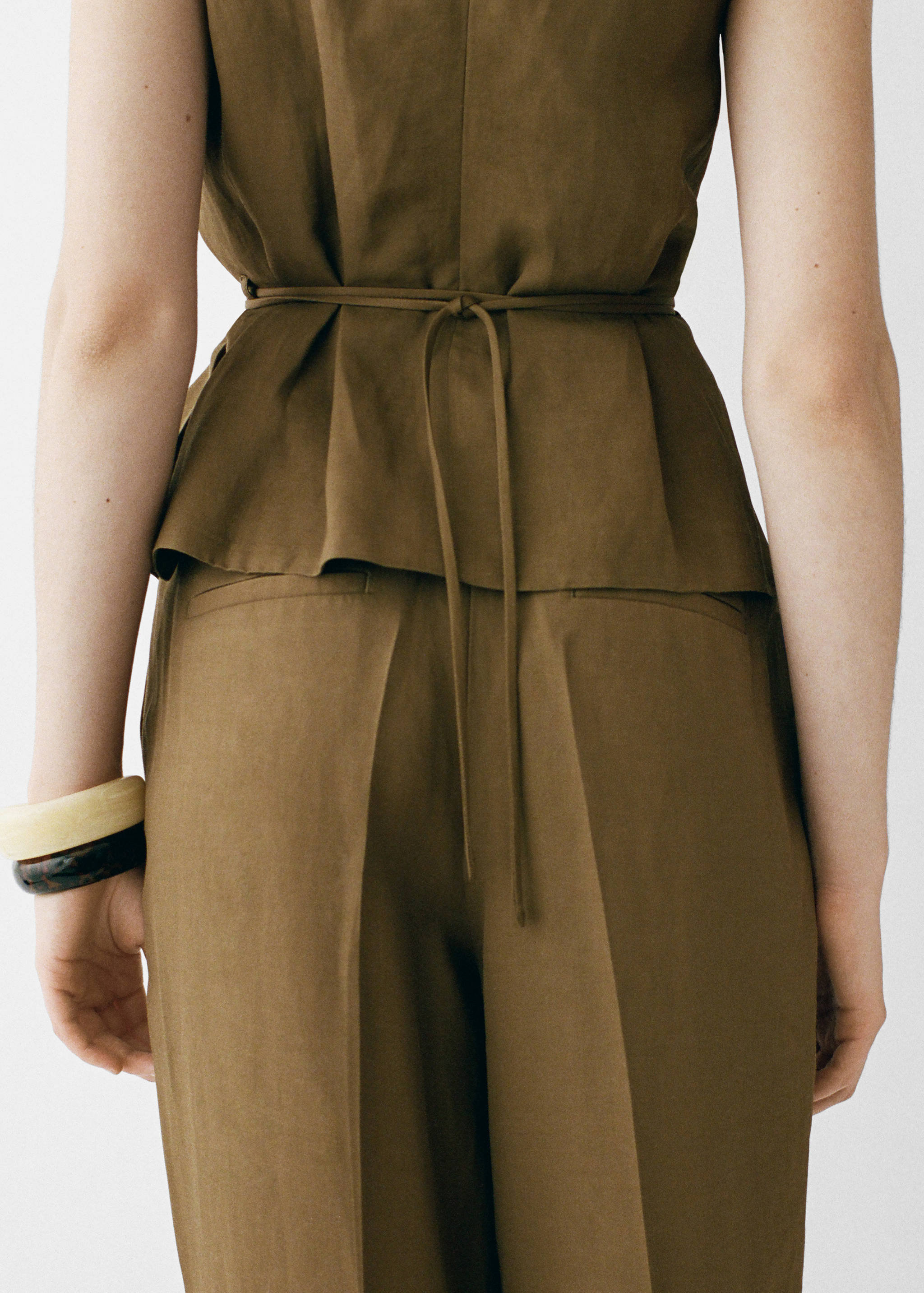 Pantalon mélange de lin pinces - Détail de l'article 7