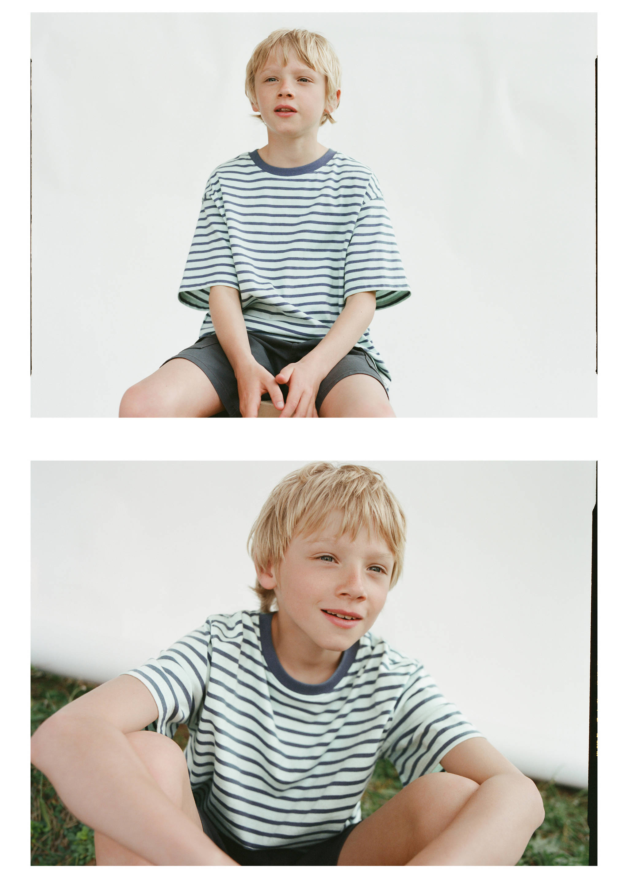 Gestreiftes T-Shirt mit Kontrastkragen - Detail des Artikels 7
