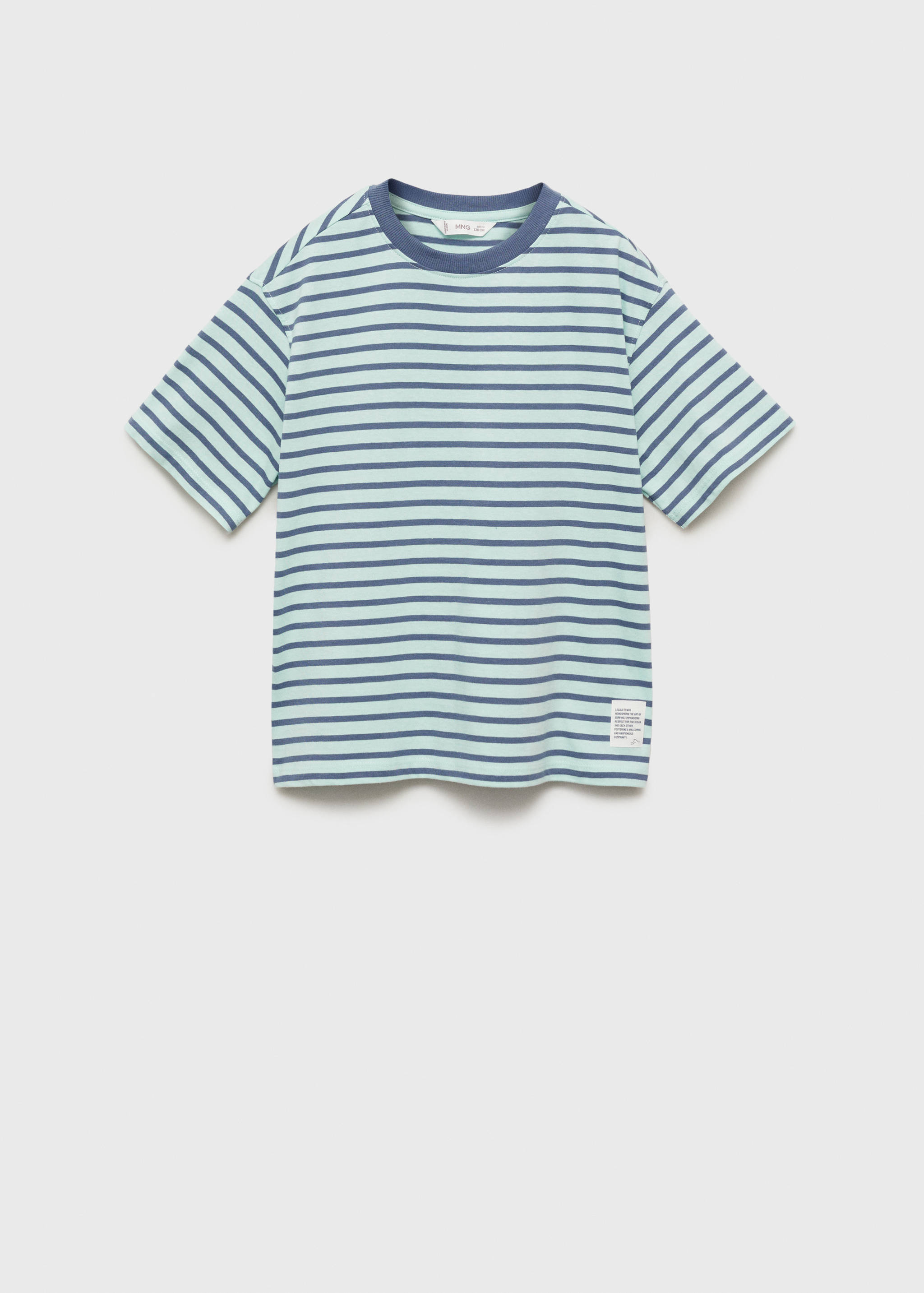 Gestreiftes T-Shirt mit Kontrastkragen - Artikel ohne Model