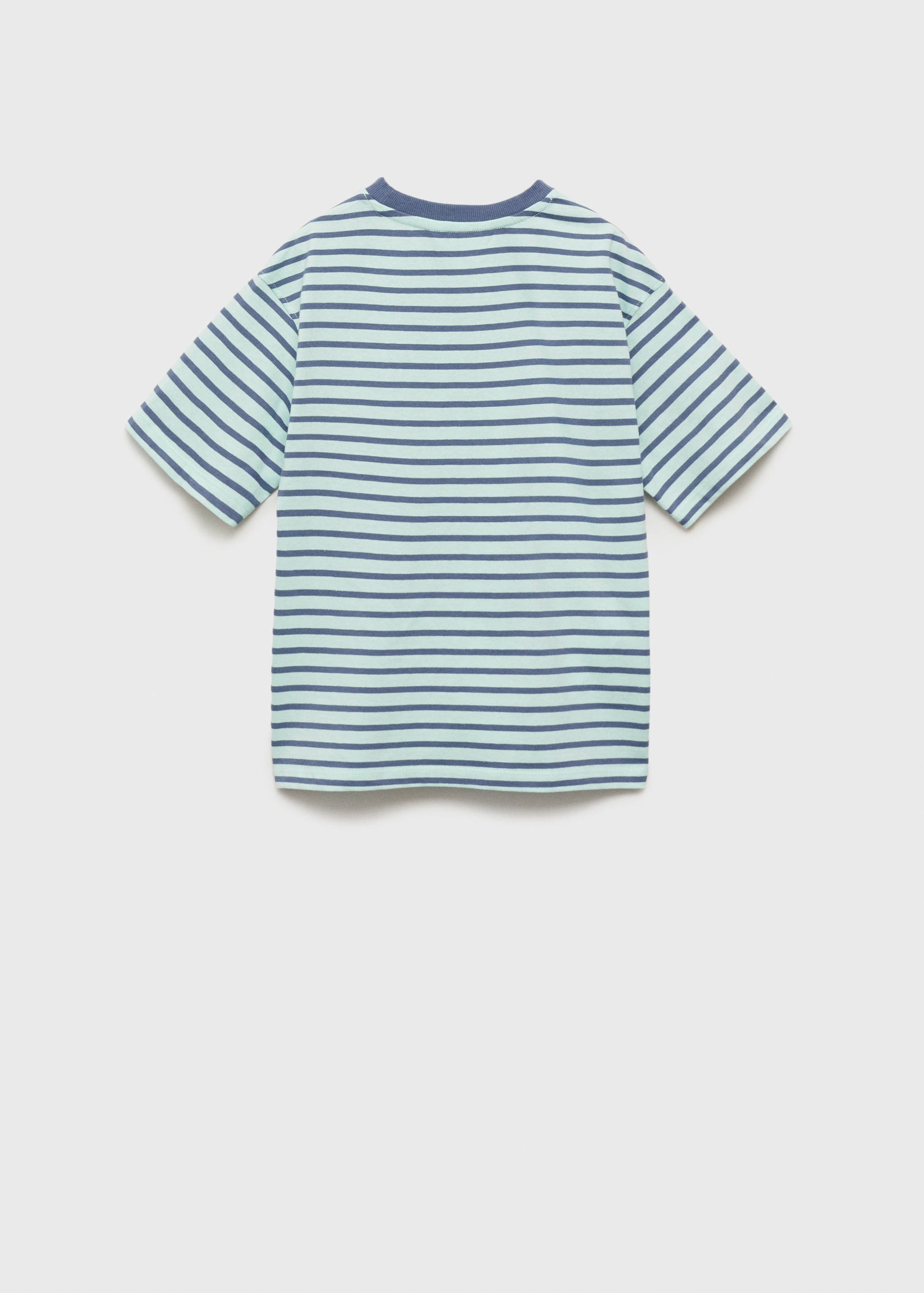 Gestreiftes T-Shirt mit Kontrastkragen - Rückseite des Artikels