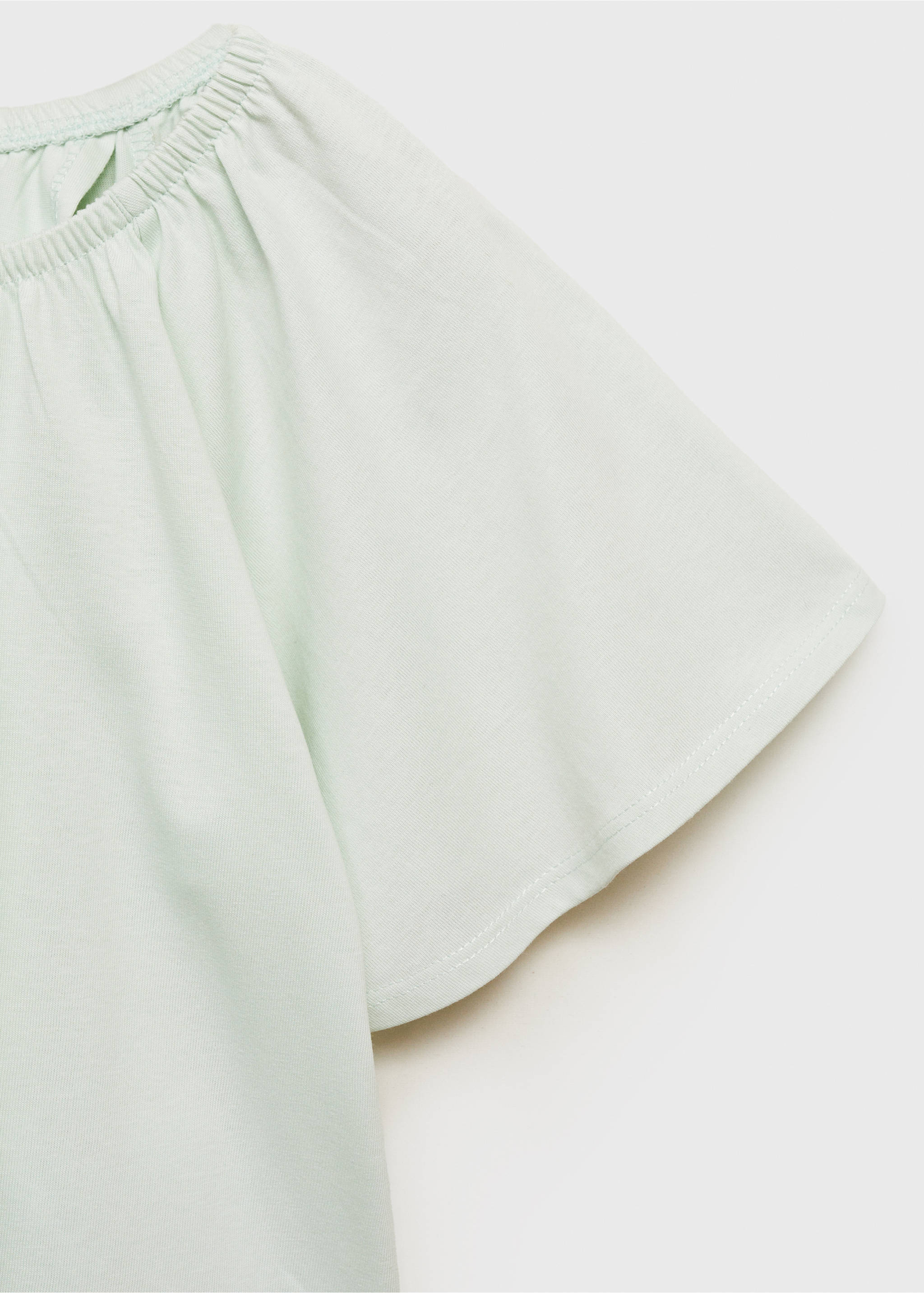 T-Shirt mit überkreuztem Rücken - Detail des Artikels 8, Minzgrün. Ref: 87047690-00.