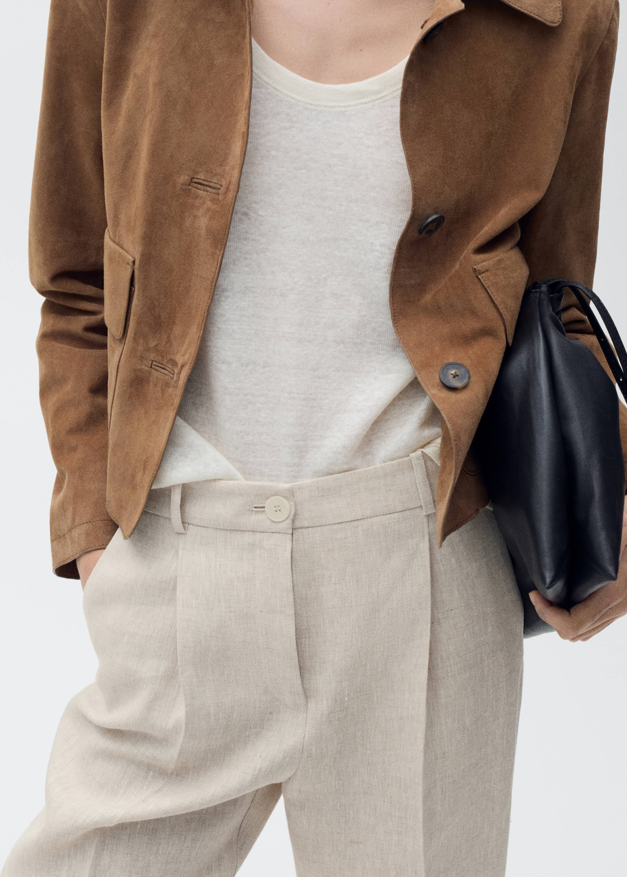 Pleated linen pants - Details of the article 3