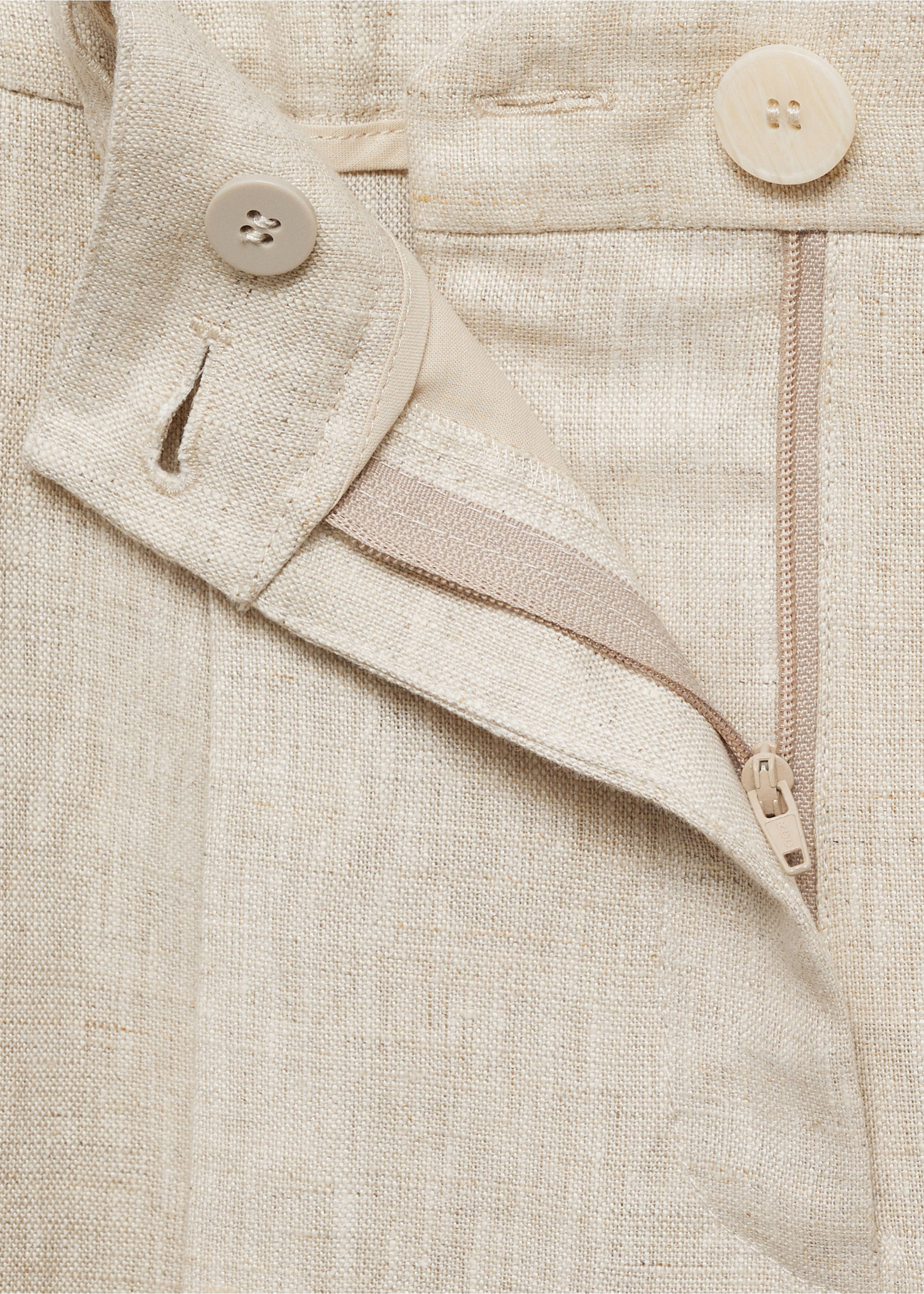 Bundfaltenhose aus Leinen - Detail des Artikels 8, Beige. Ref: 87047694-00.