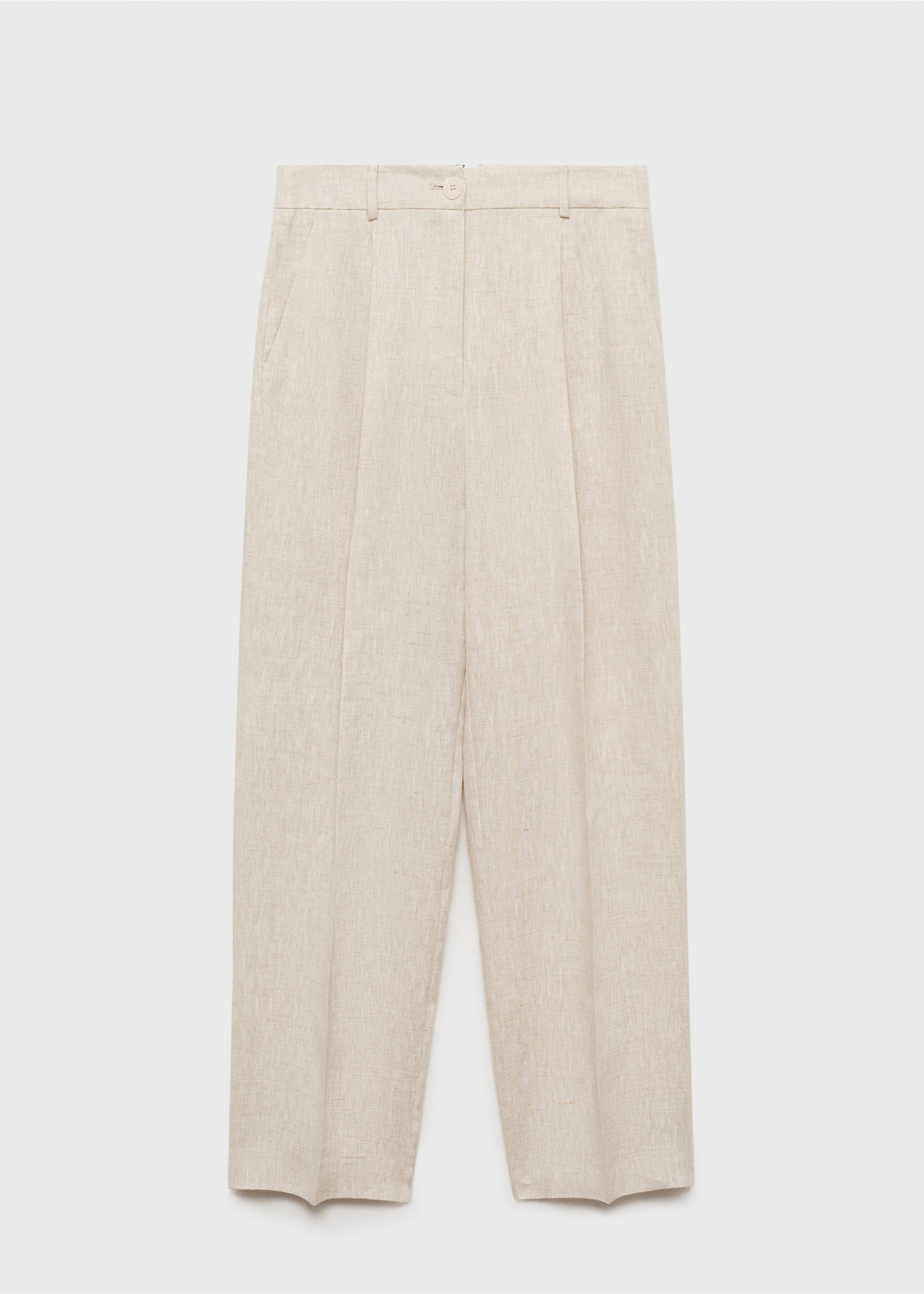 Bundfaltenhose aus Leinen - Artikel ohne Model, Beige. Ref: 87047694-00.