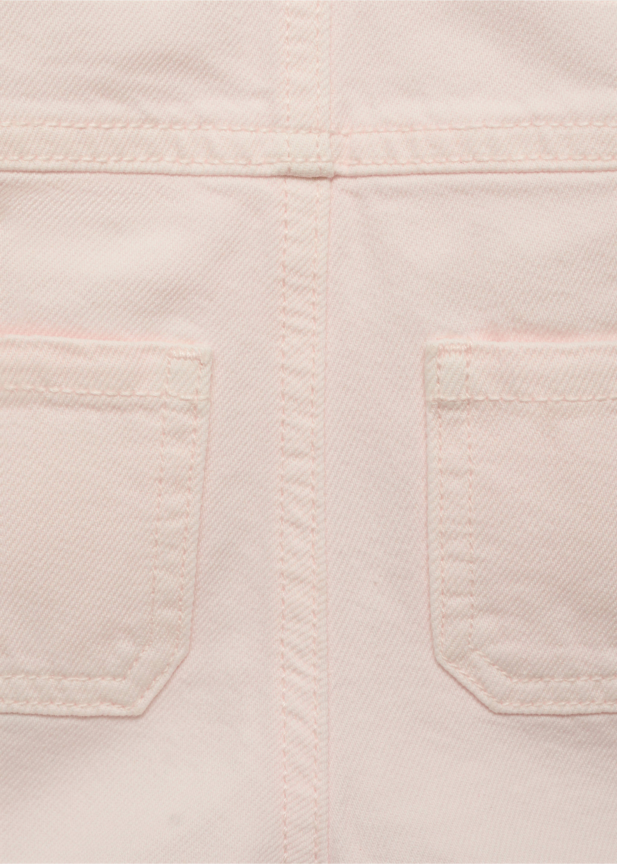 Kurzer Jeans-Latzhose - Detail des Artikels 0, Pastellrosa. Ref: 87047697-00.