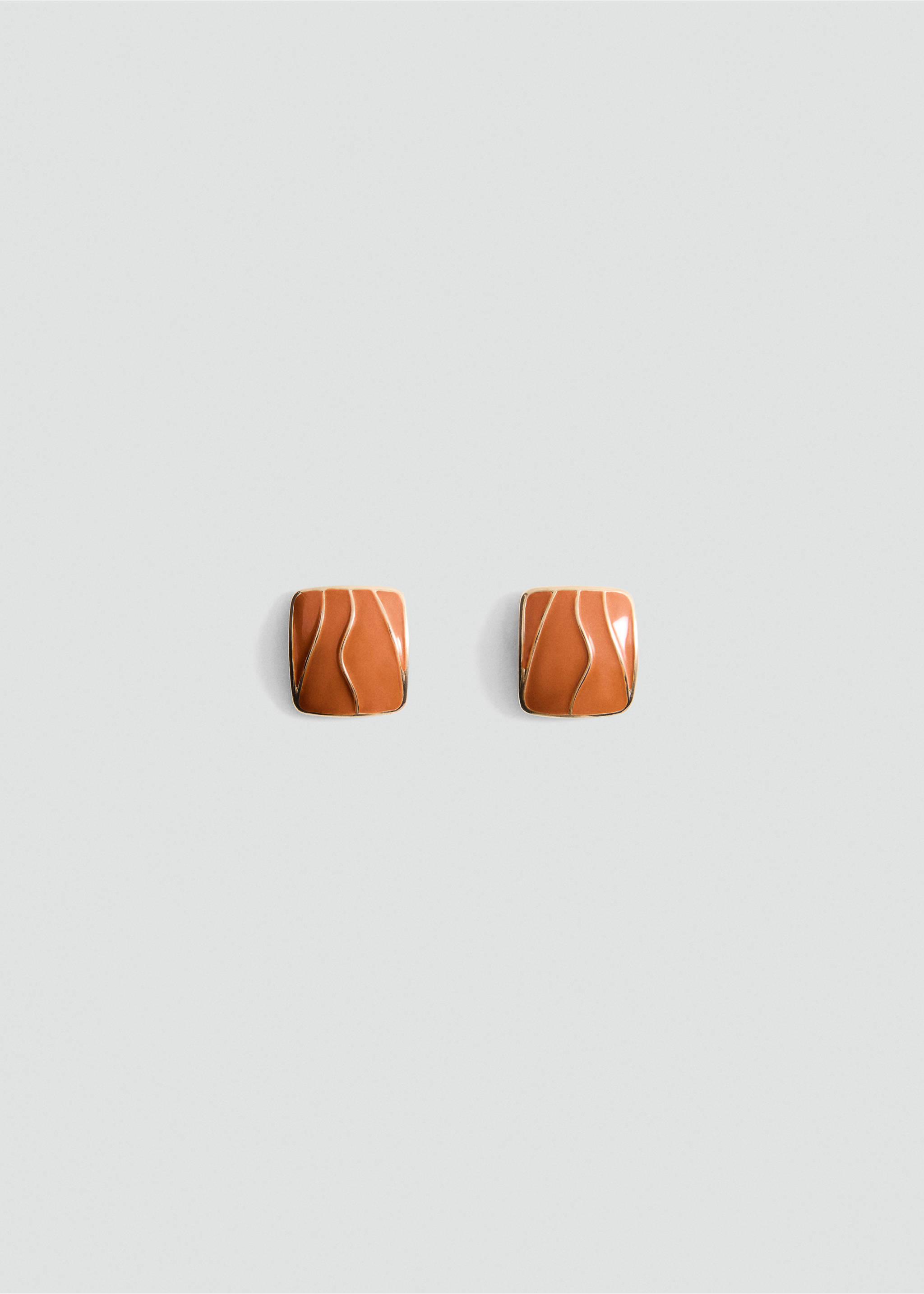 Earrings with relief design - Article without model, Orange. Ref: 87047700-00.