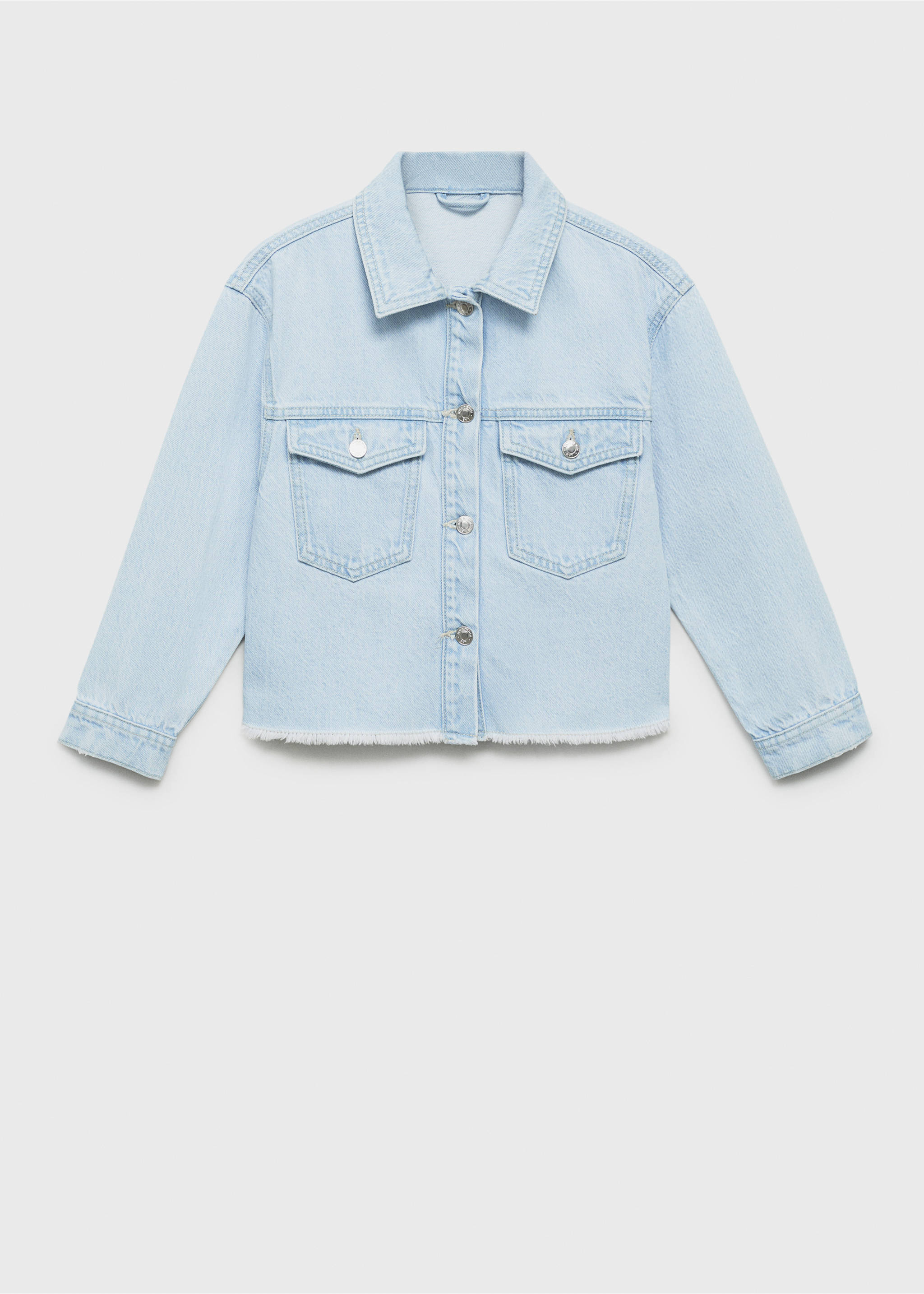 Jeansjacke mit ausgefranstem Saum - Artikel ohne Model, Hellblau. Ref: 87047701-00.