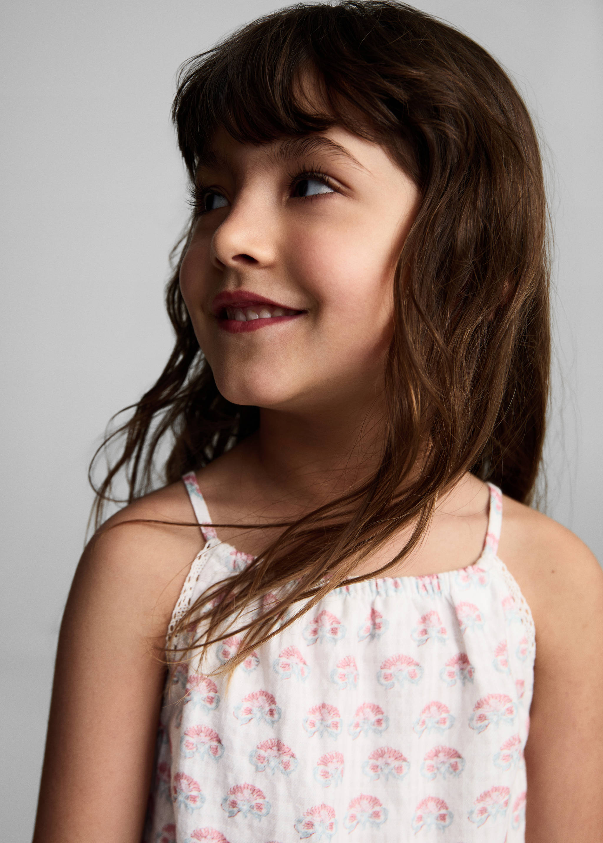 Floral embroidered dress with straps - Details of the article 1