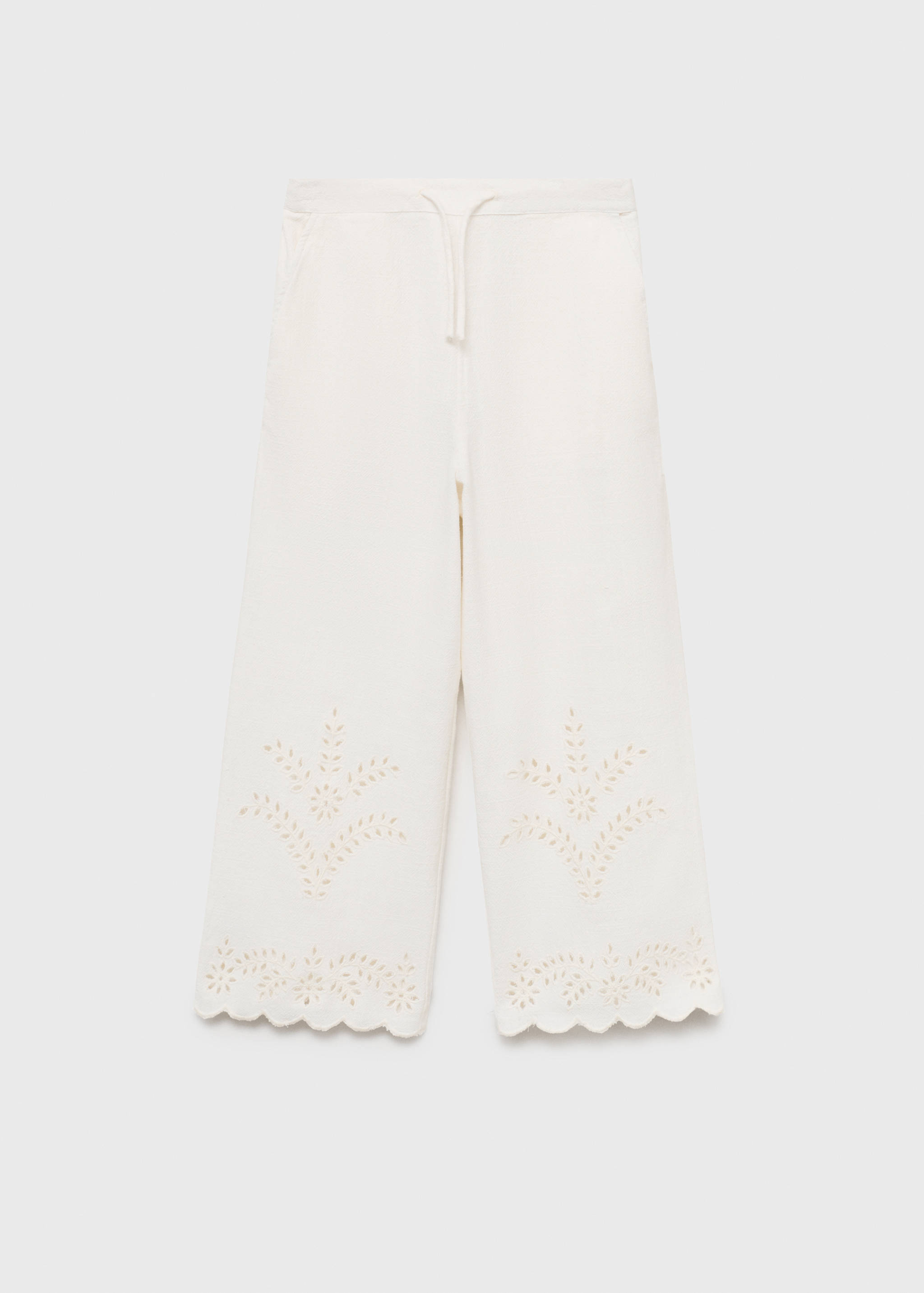 Swiss-embroidered trousers - Article without model