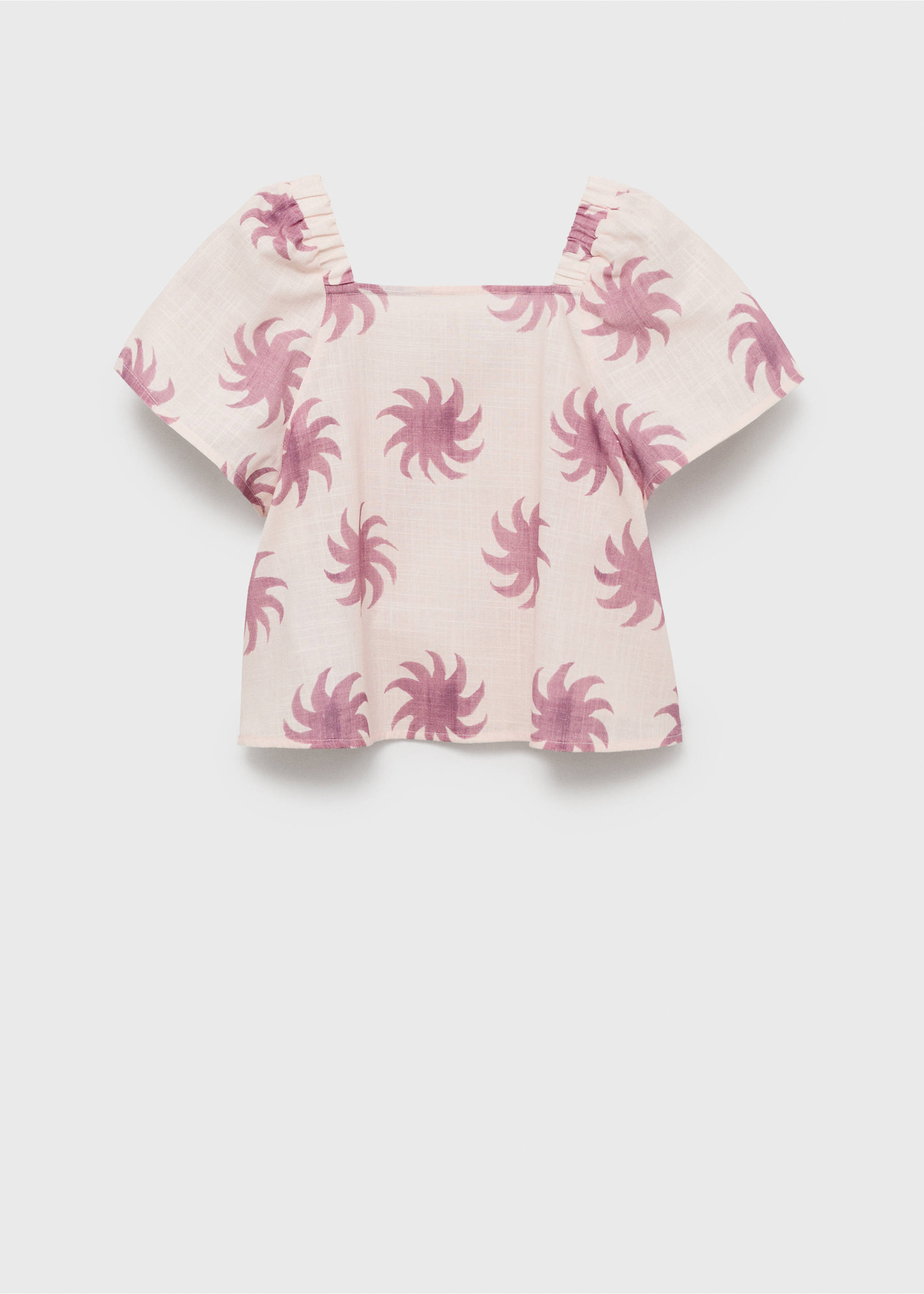 Blouse crop imprimée - Article sans modèle, Rose. Ref: 87047715-00.