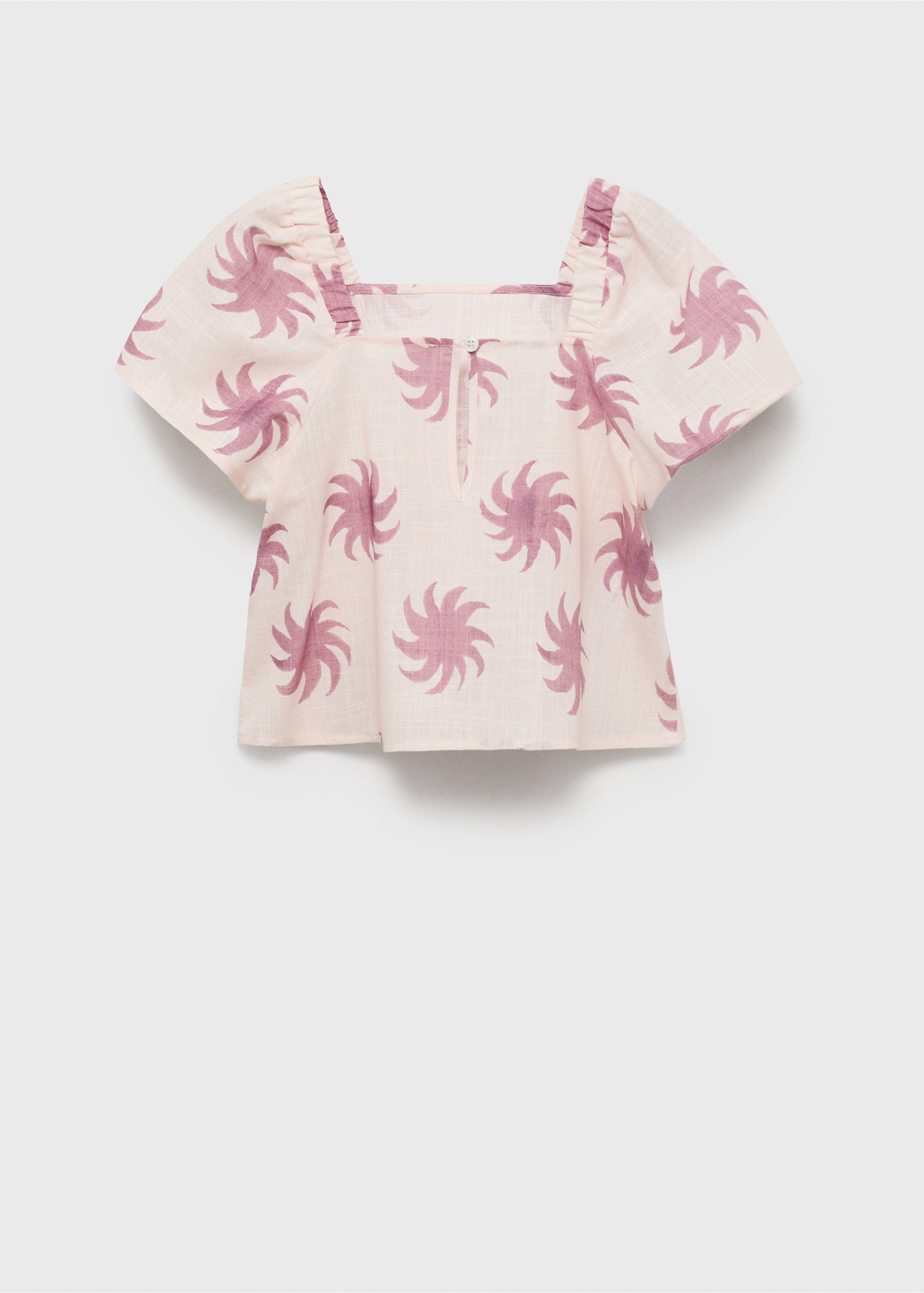 Blouse crop imprimée - Verso de l’article, Rose. Ref: 87047715-00.