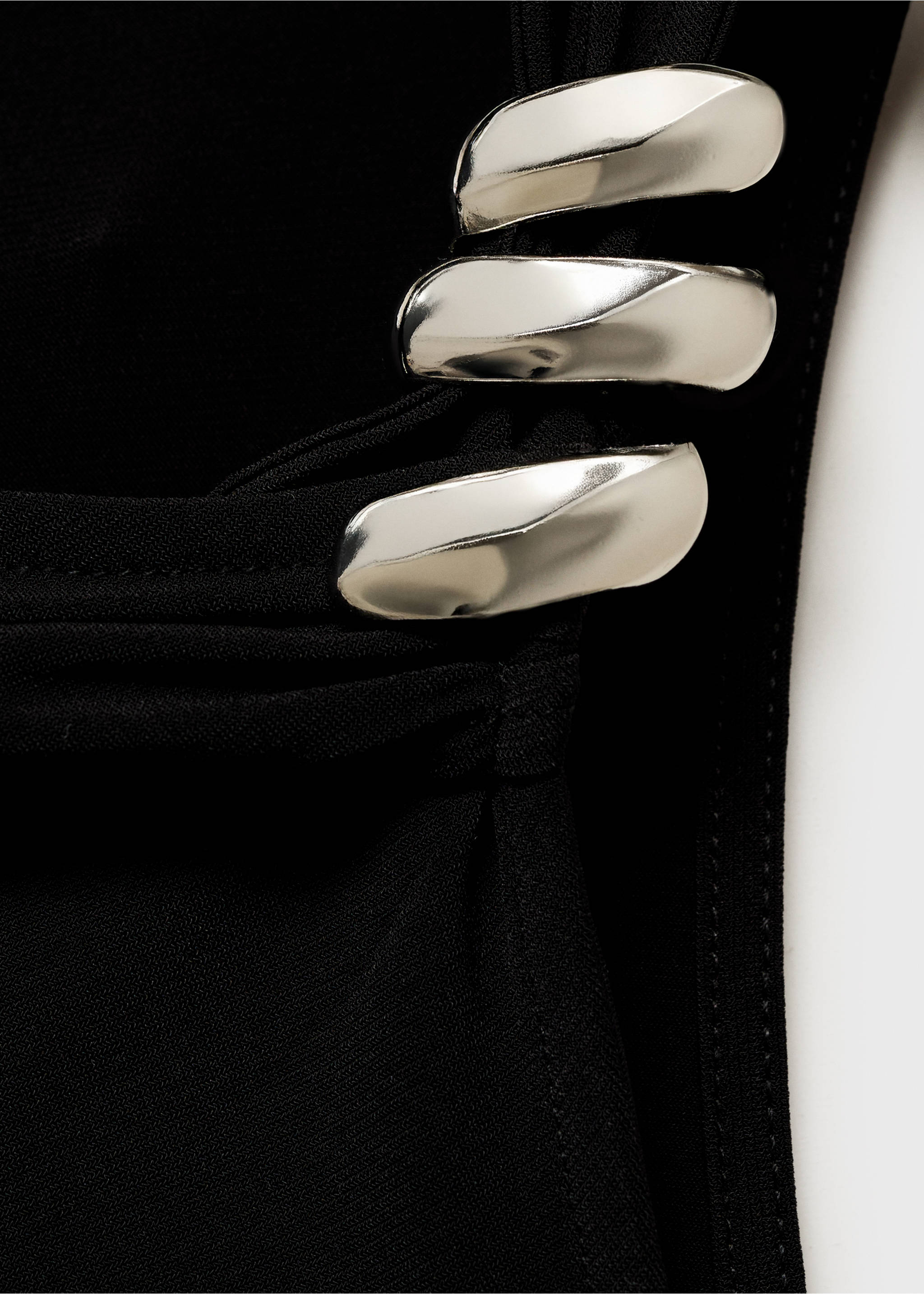 Asymmetrical top with metallic appliqué - Details of the article 0, Black. Ref: 87047716-00.