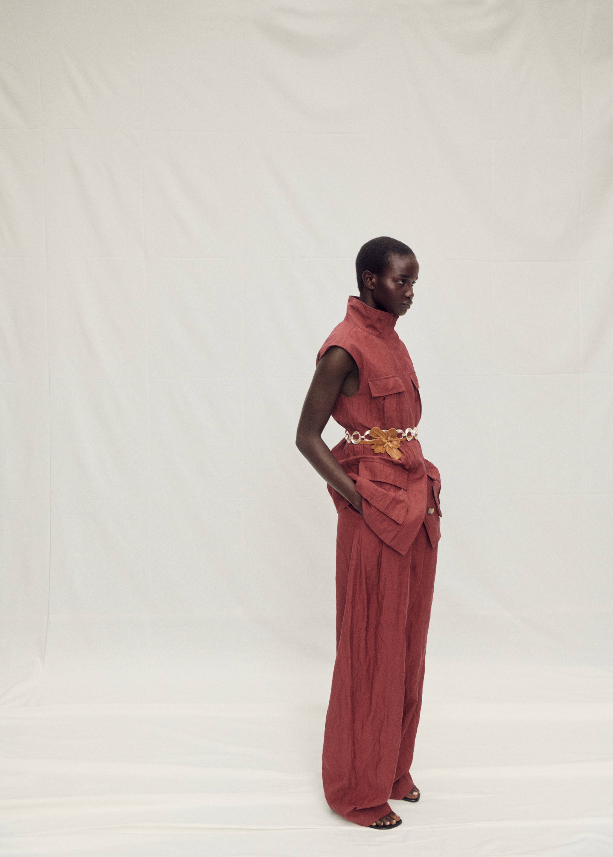 Prsluk za odijelo zgužvanog efekta s džepovima - Detalji artikla 2