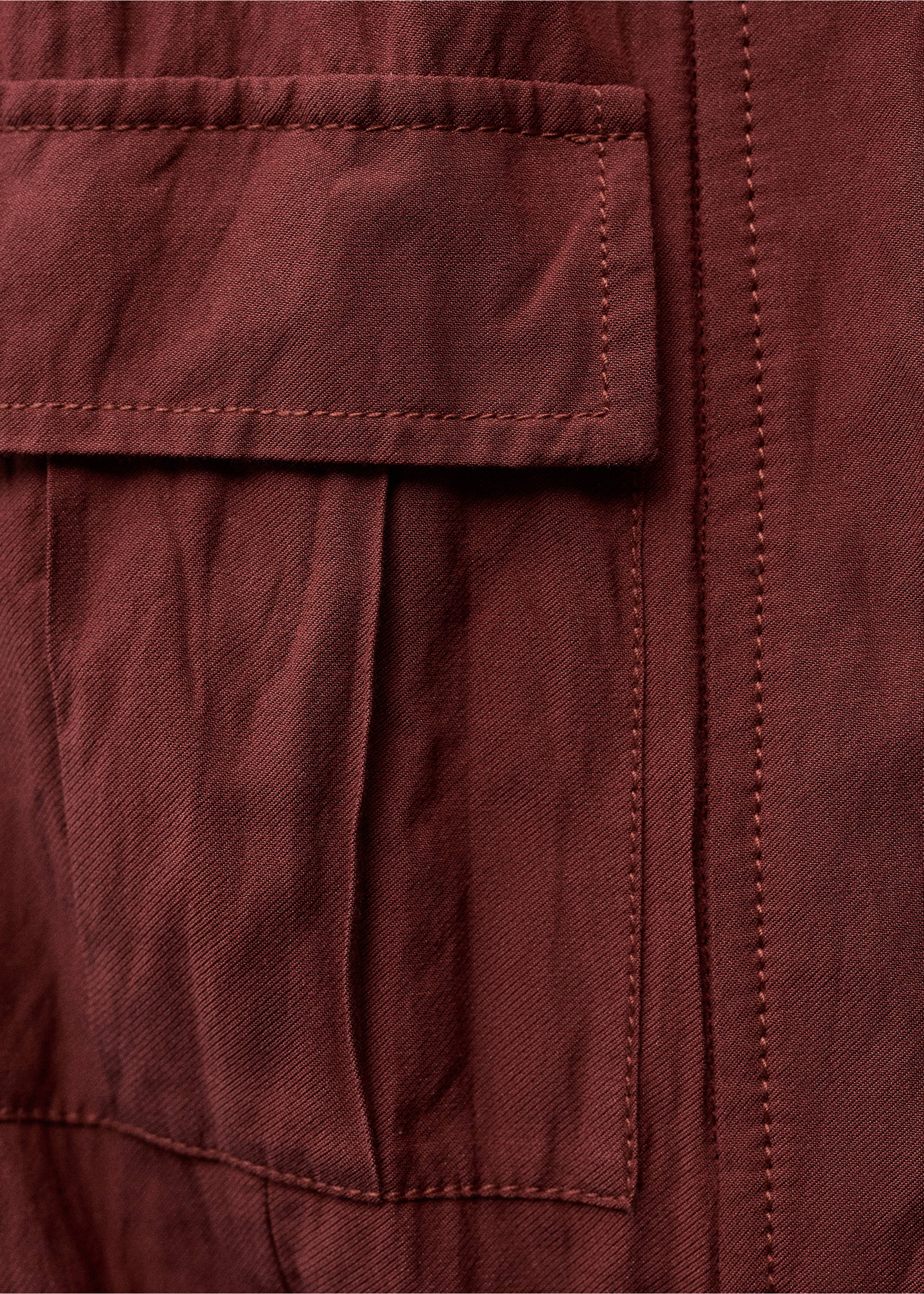 Creased-effect suit waistcoat with pockets - Details of the article 0, Wine. Ref: 87047718-00.