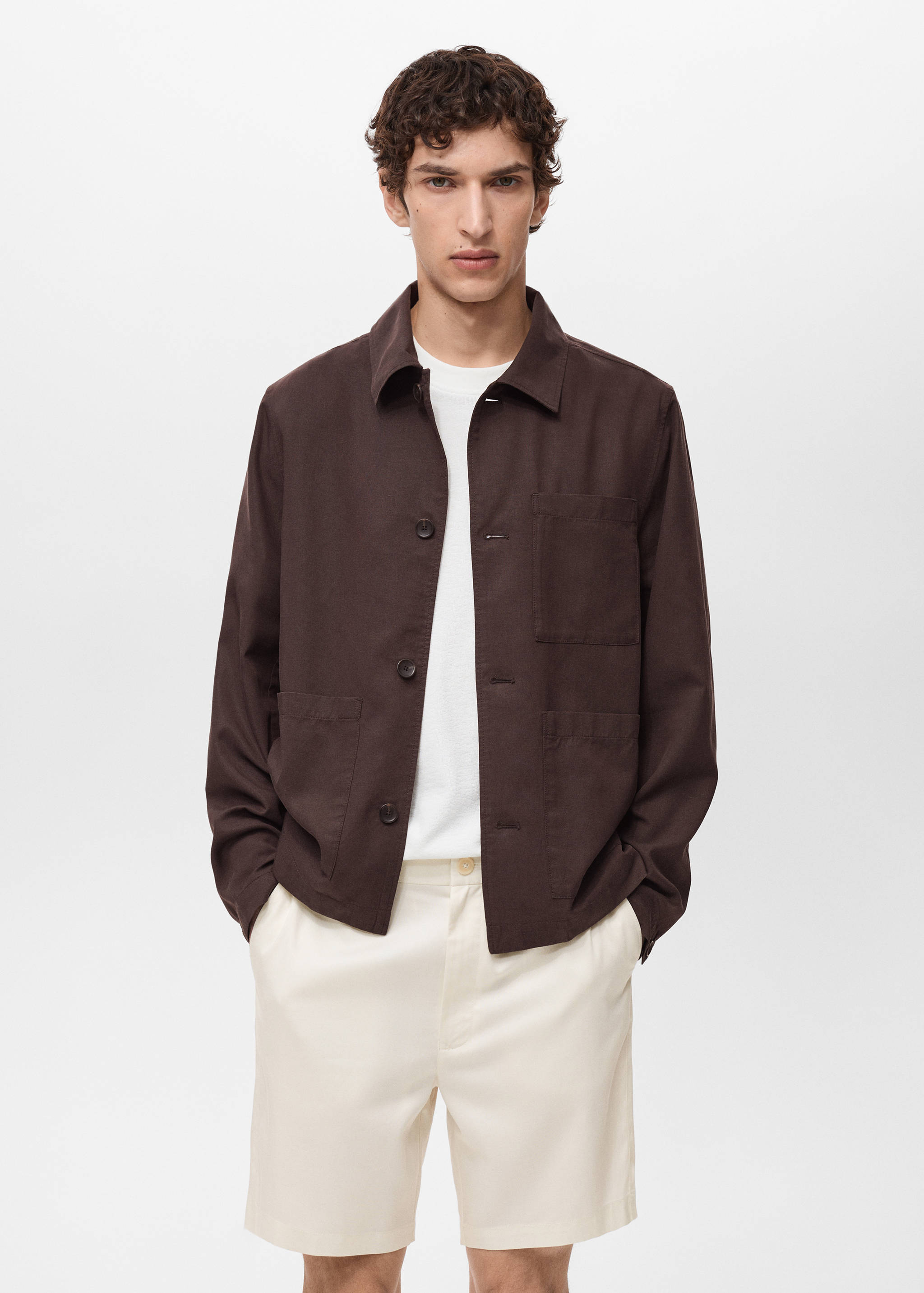 Skjortjacka lyocell fickor - Bild av mittparti