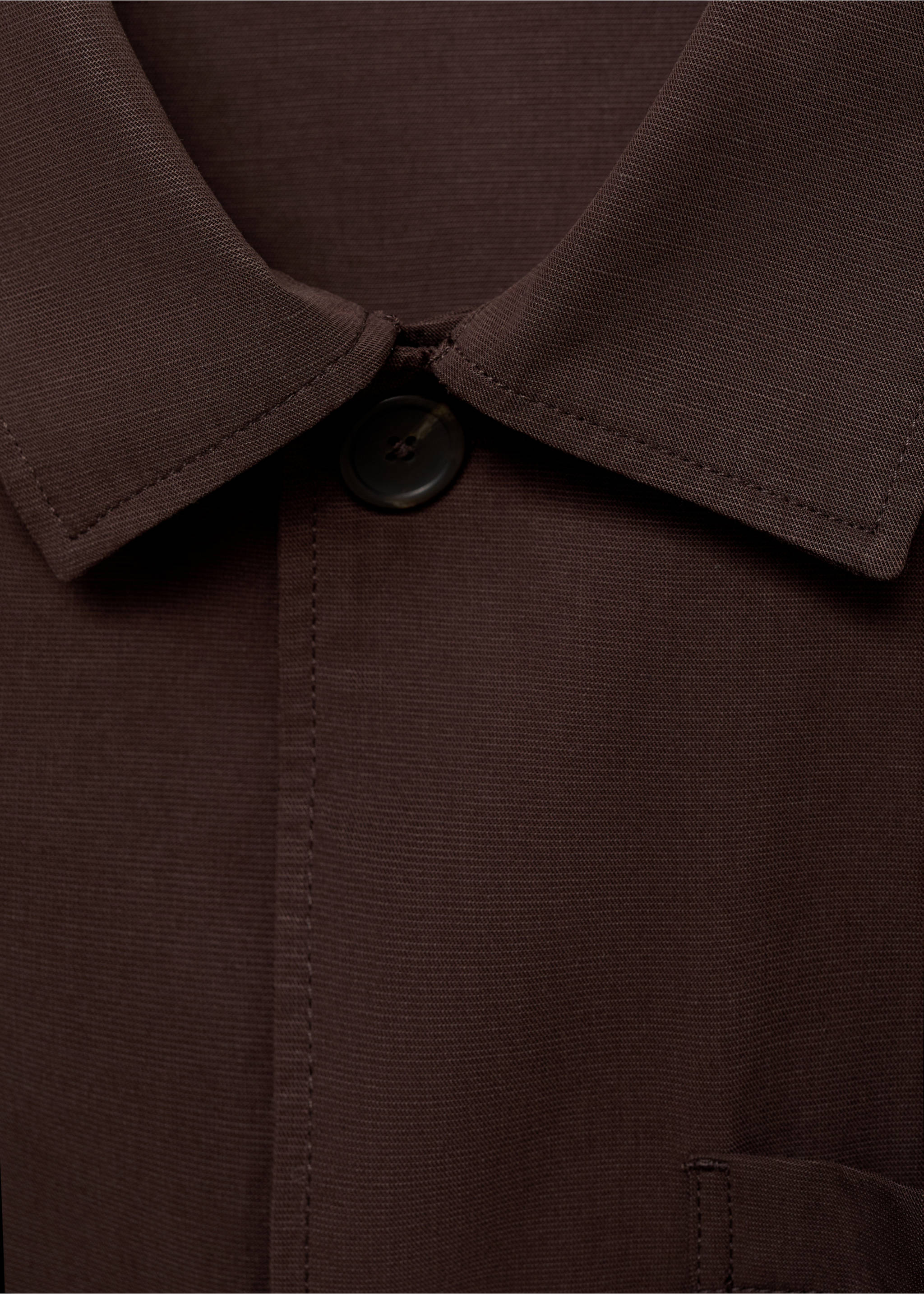 Sobrecamisa lyocell bolsillos - Detalle del artículo 8, Chocolate. Ref: 87047887-00.