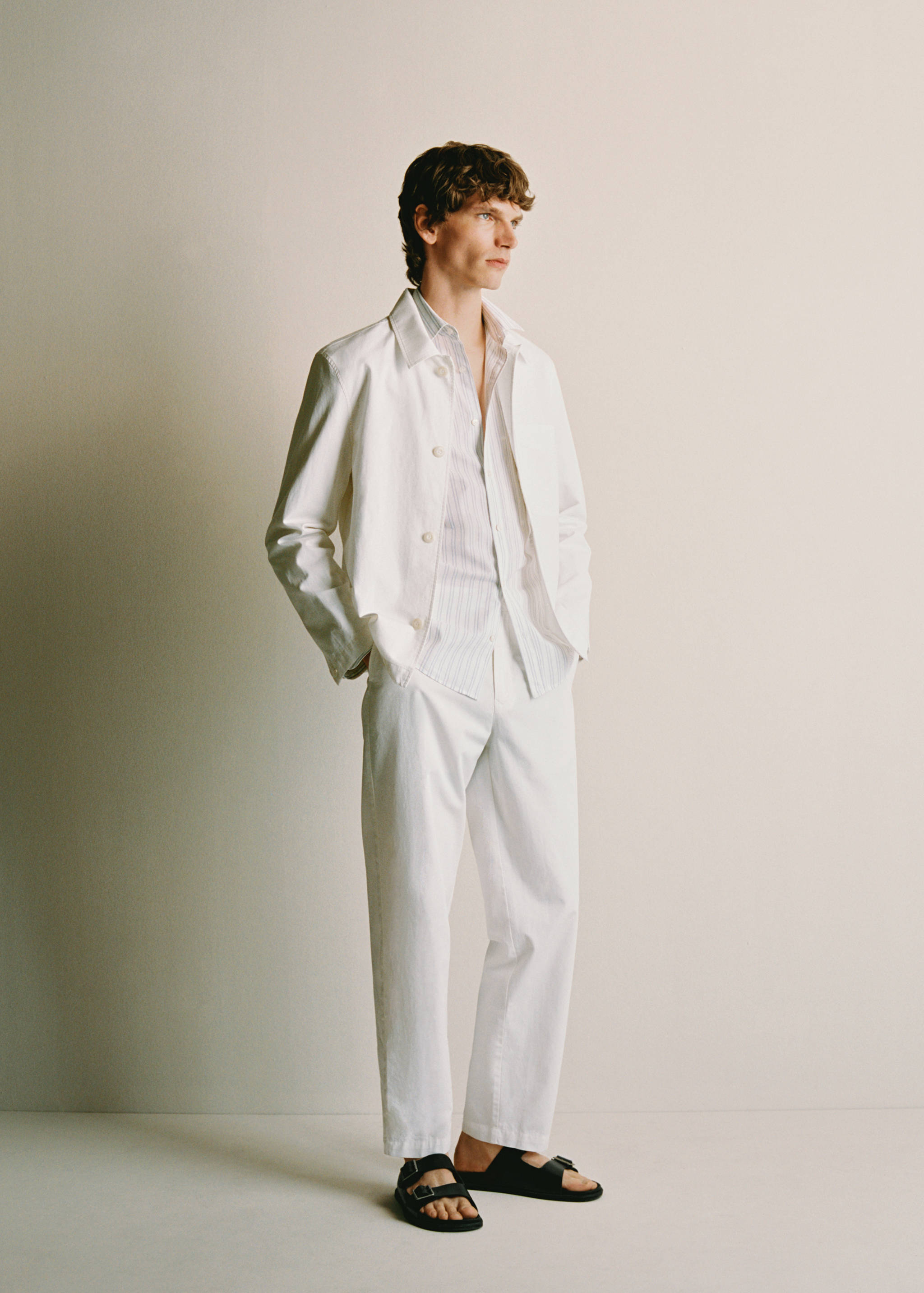 Sobrecamisa lino algodón bolsillo - Detalle del artículo 3