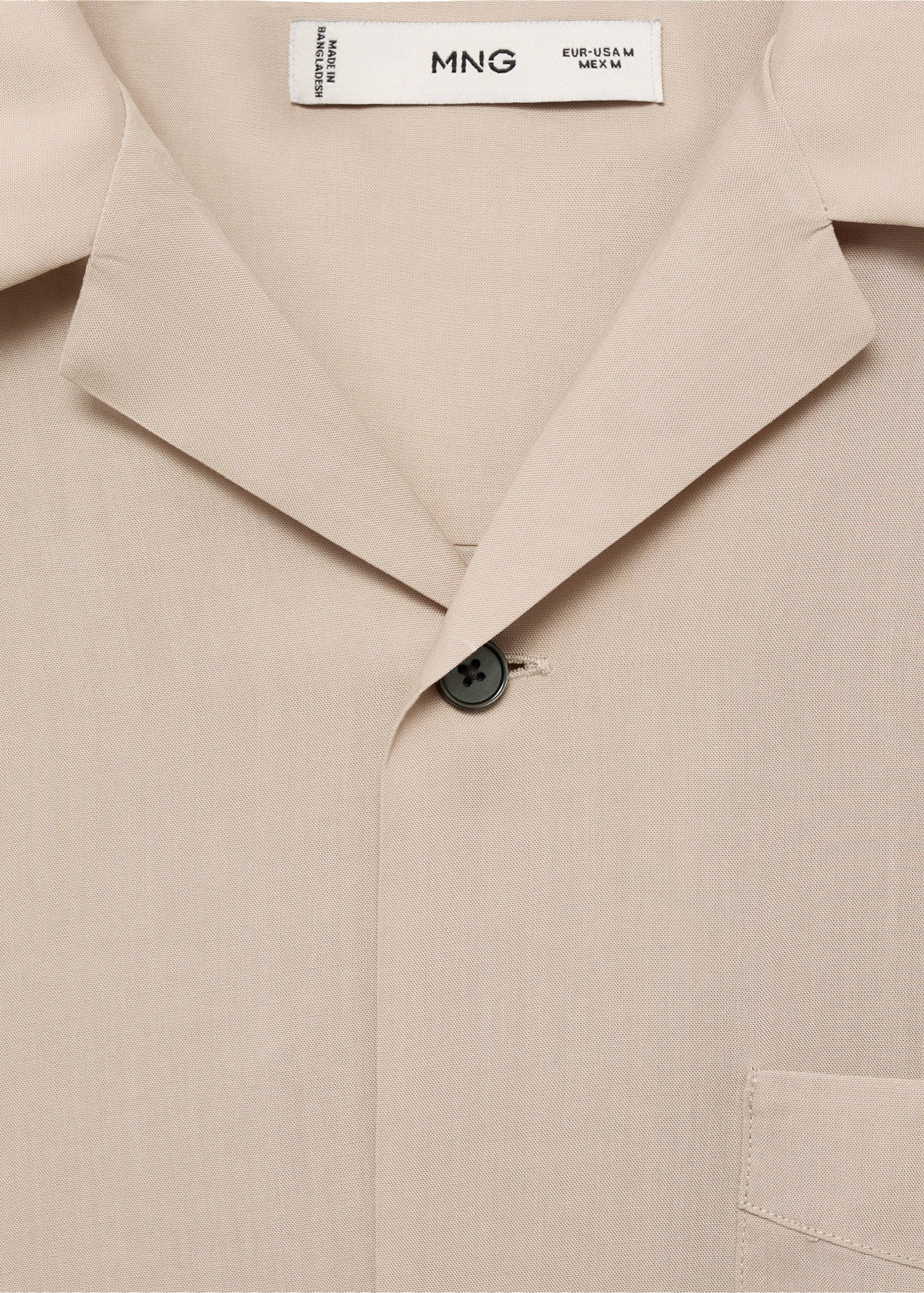 Lyocell shirt with pocket - Details of the article 8, Sand. Ref: 87047890-00.