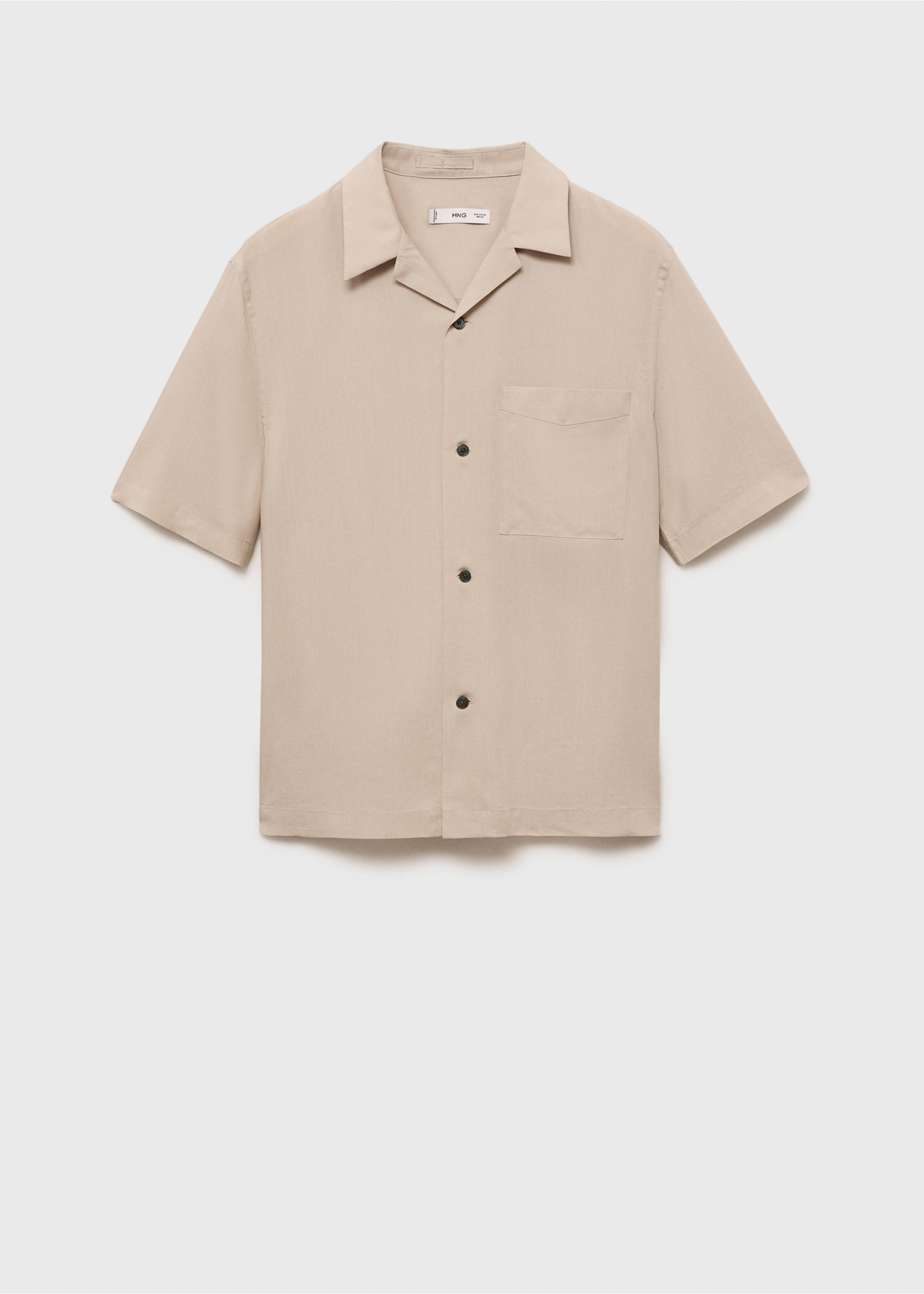 Lyocell shirt with pocket - Article without model, Sand. Ref: 87047890-00.