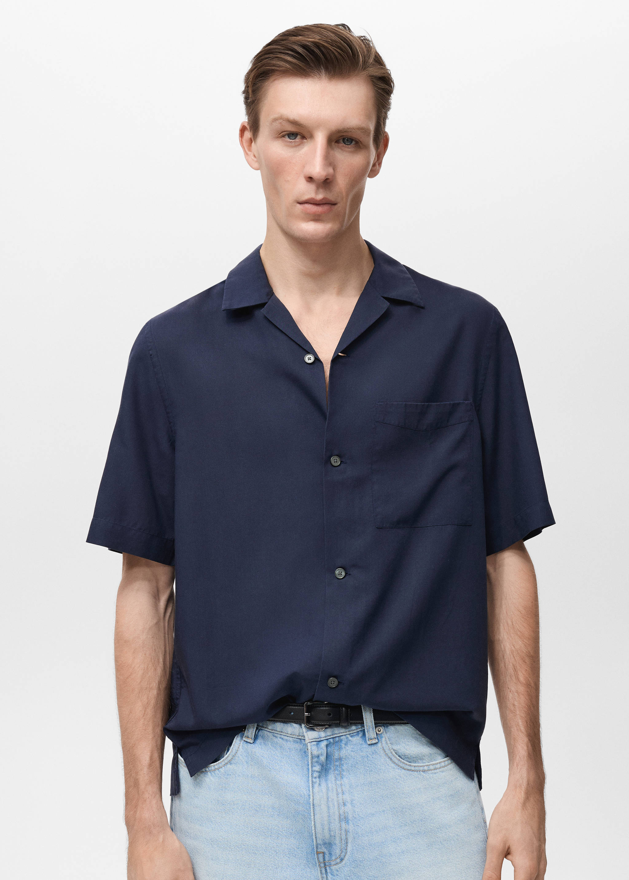 Lyocell shirt with pocket - Medium plane