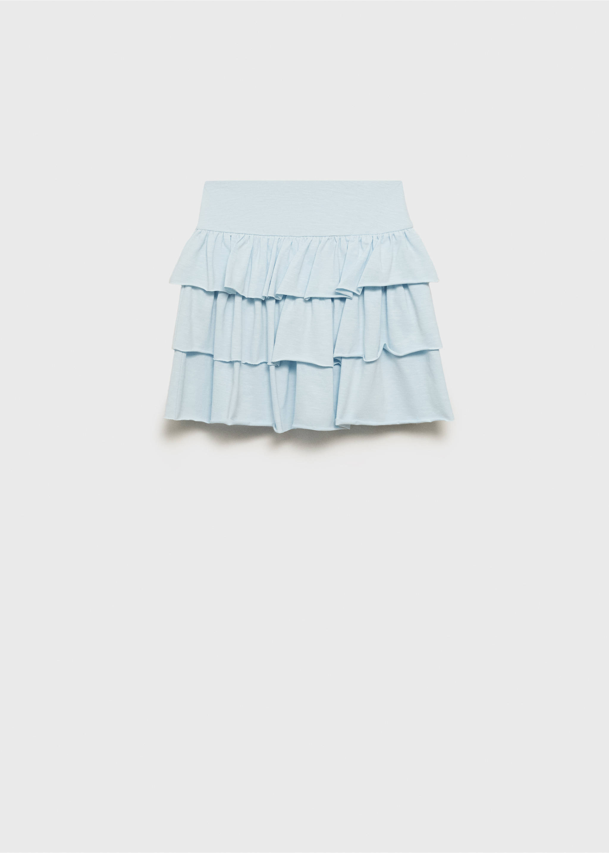 Falda pantalón volantes - Reverso del artículo, Azul celeste. Ref: 87047892-00.