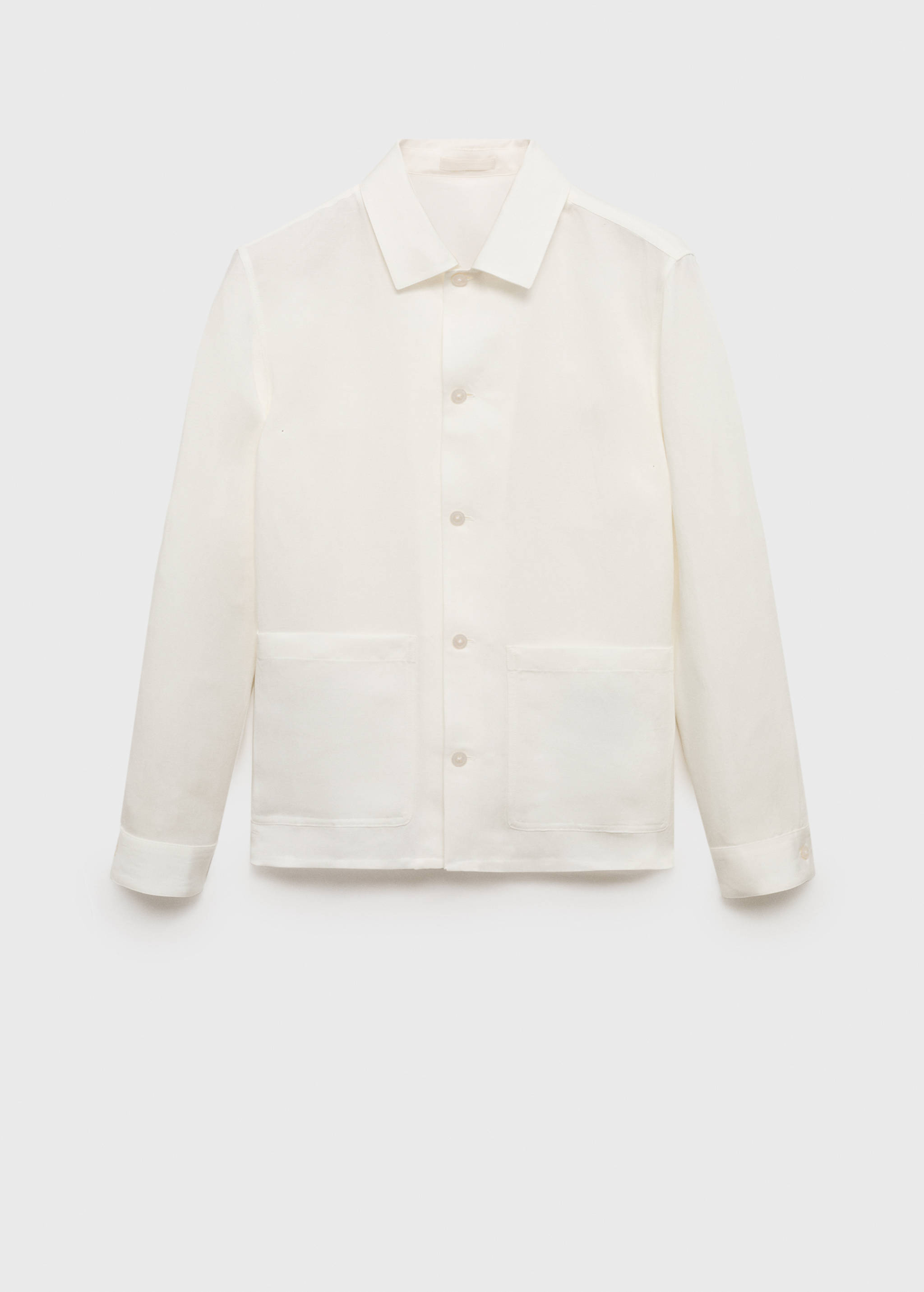 Linen-blend overshirt with pockets - Article without model