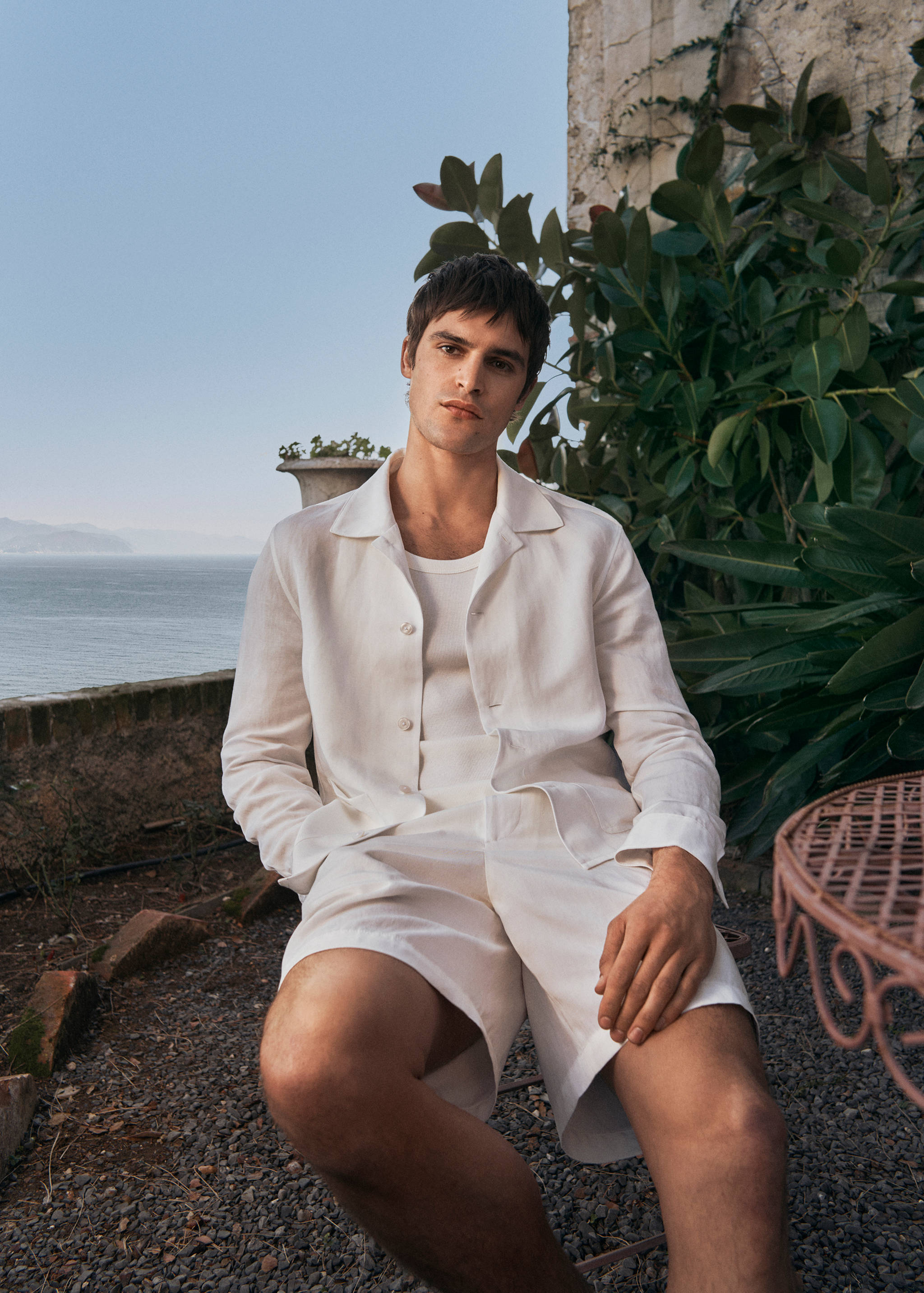 Linen-blend overshirt with pockets - Details of the article 3