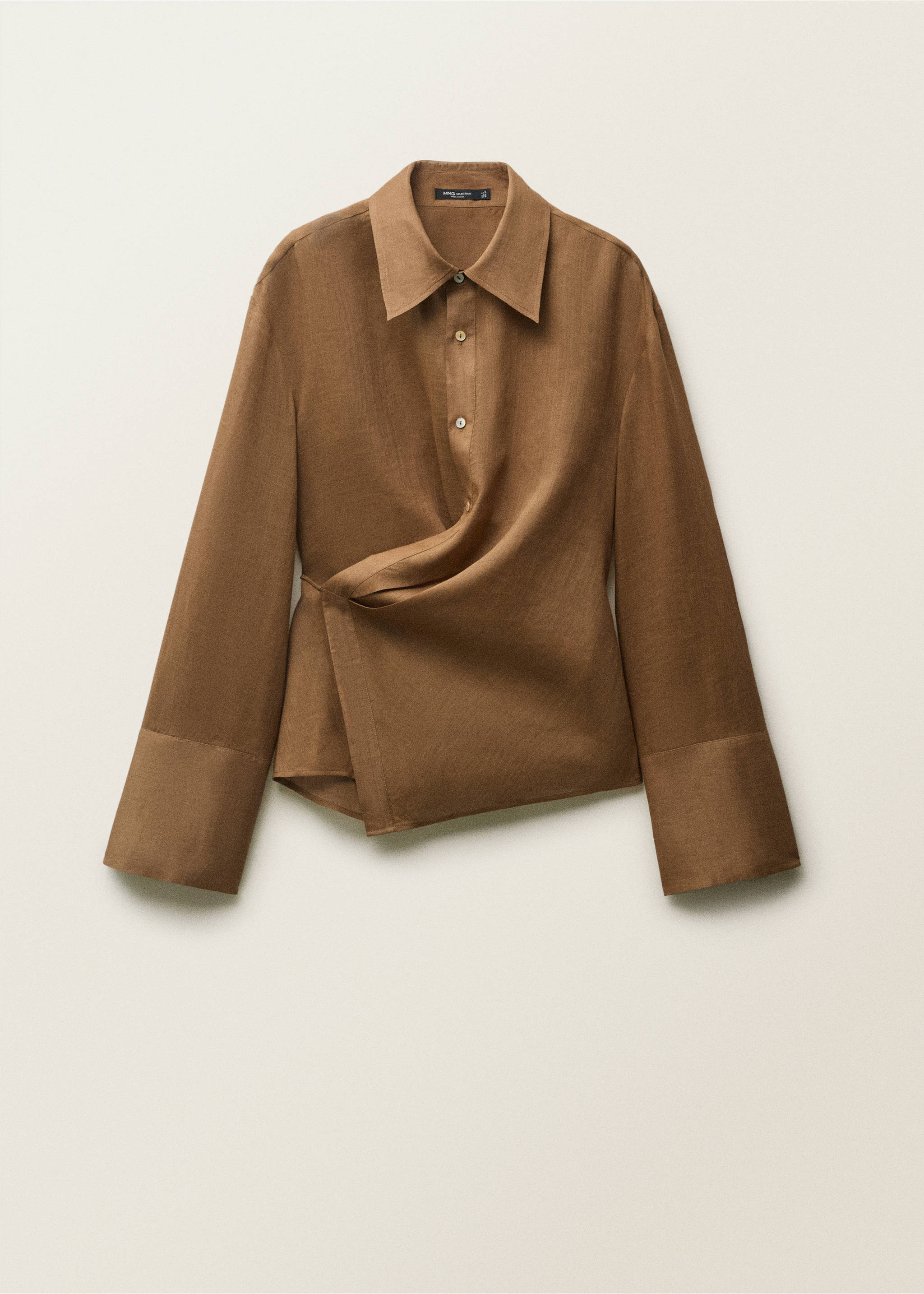 Camisa ramio cierre asimétrico - Artículo sin modelo, Marrón. Ref: 87047896-00.