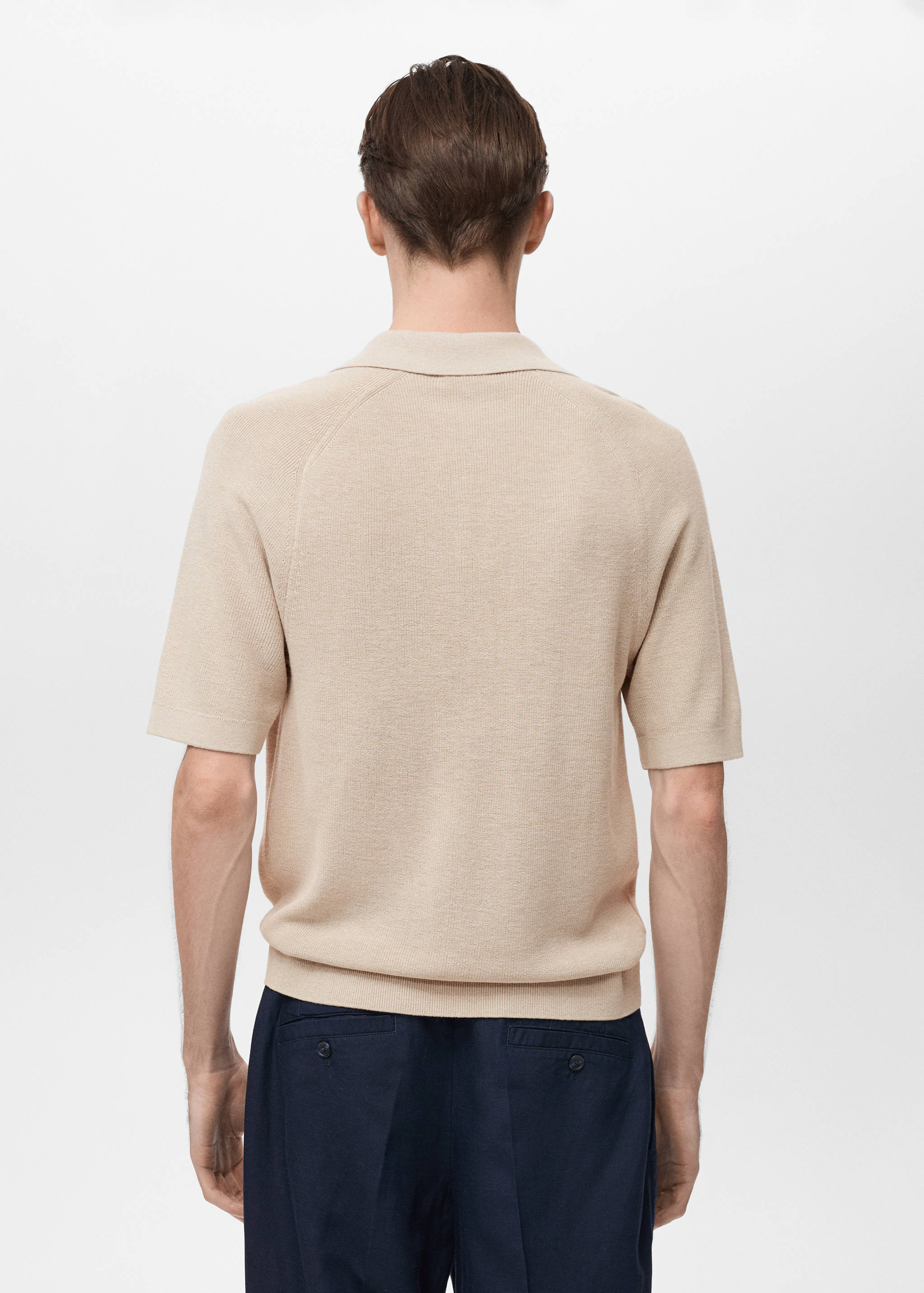 Structured knitted polo shirt - Reverse of the article