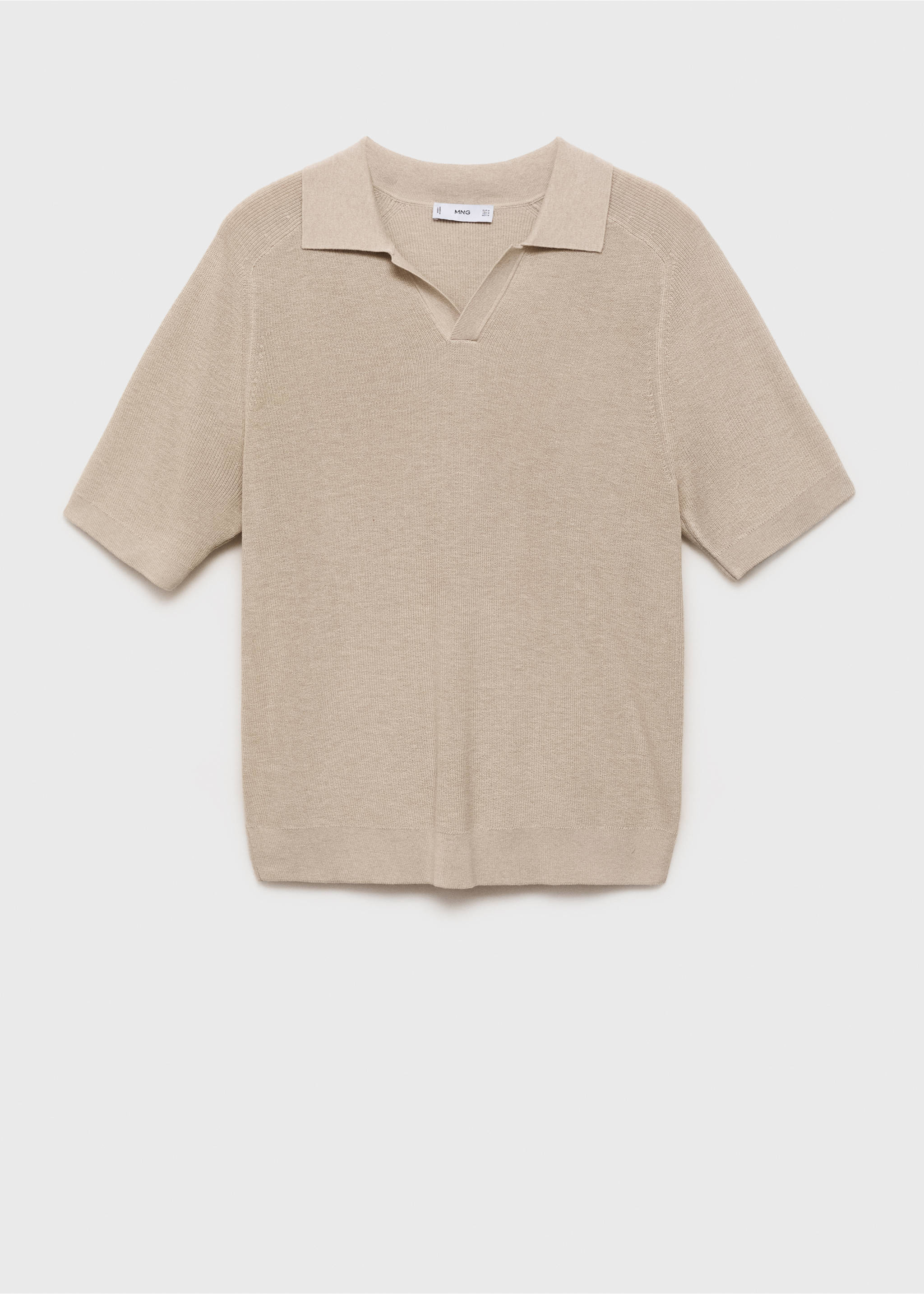 Structured knitted polo shirt - Article without model, Sand. Ref: 87047897-00.