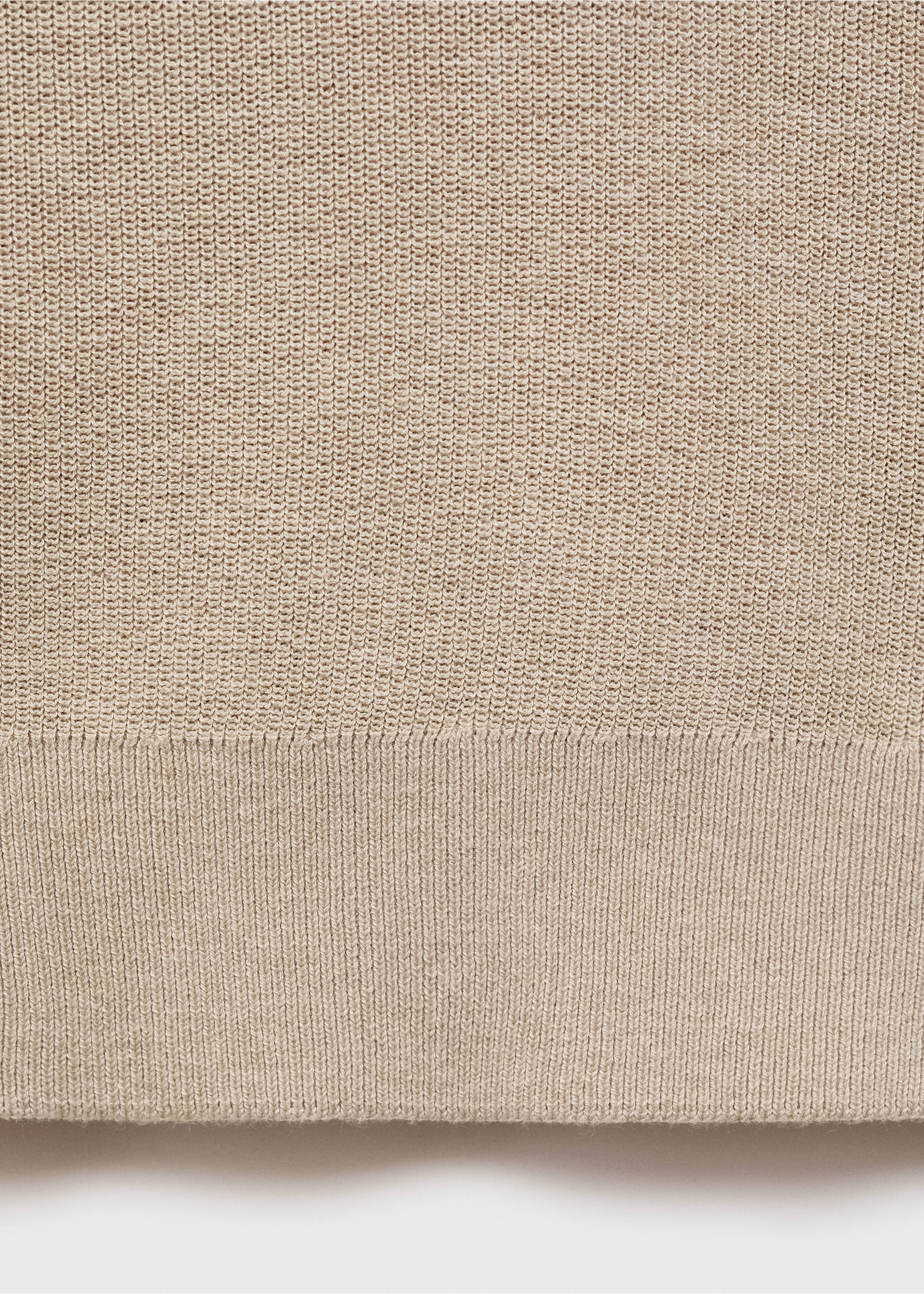 Structured knitted polo shirt - Details of the article 0, Sand. Ref: 87047897-00.