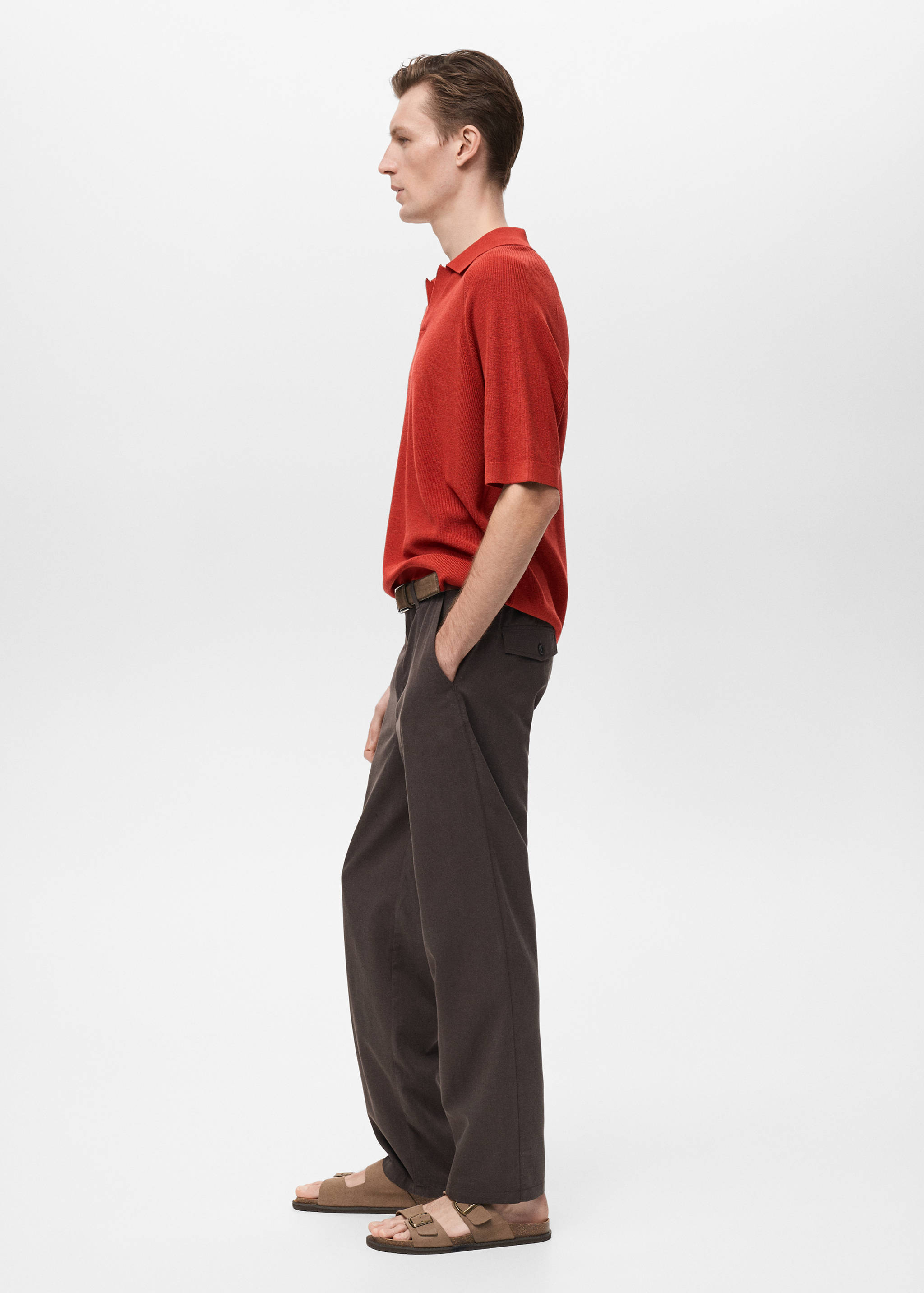 Structured knitted polo shirt - Details of the article 2