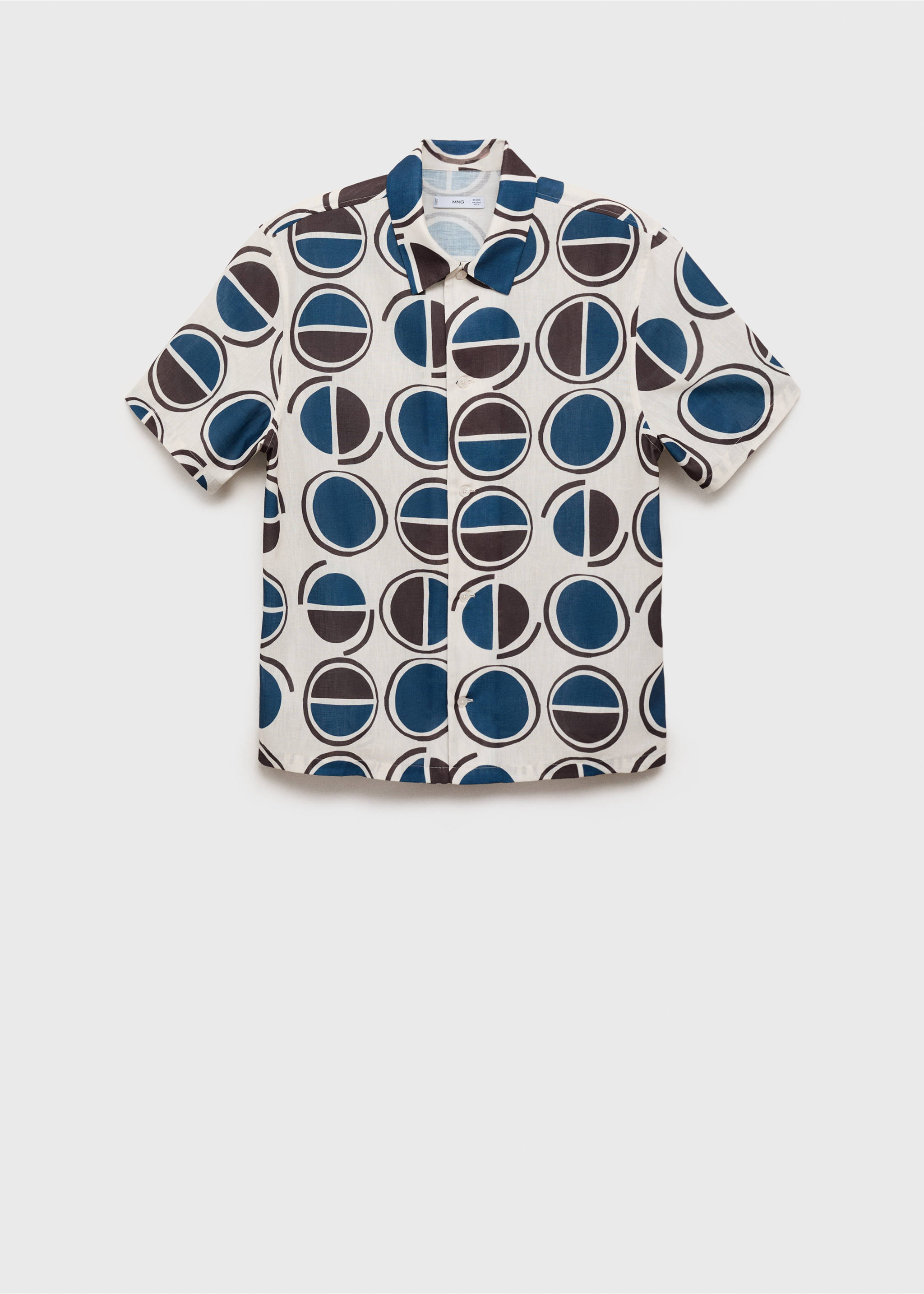 Bedrukt overhemd met korte mouwen - Artikel zonder model, Wit. Ref: 87047902-00.