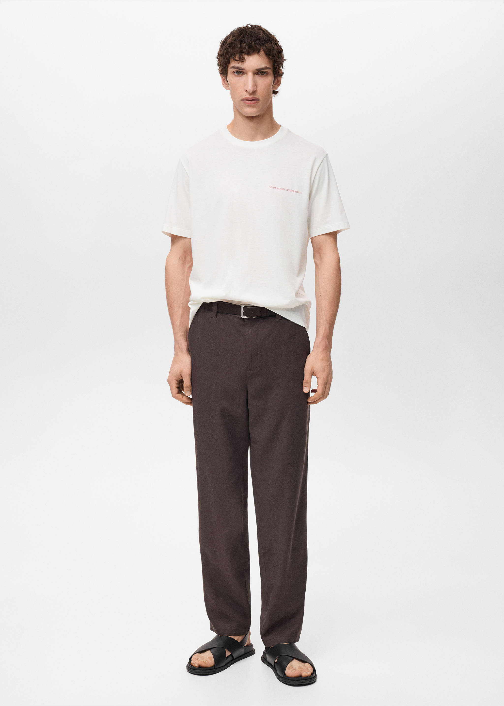 Message cotton T-shirt - General plane, White. Ref: 87047903-00.