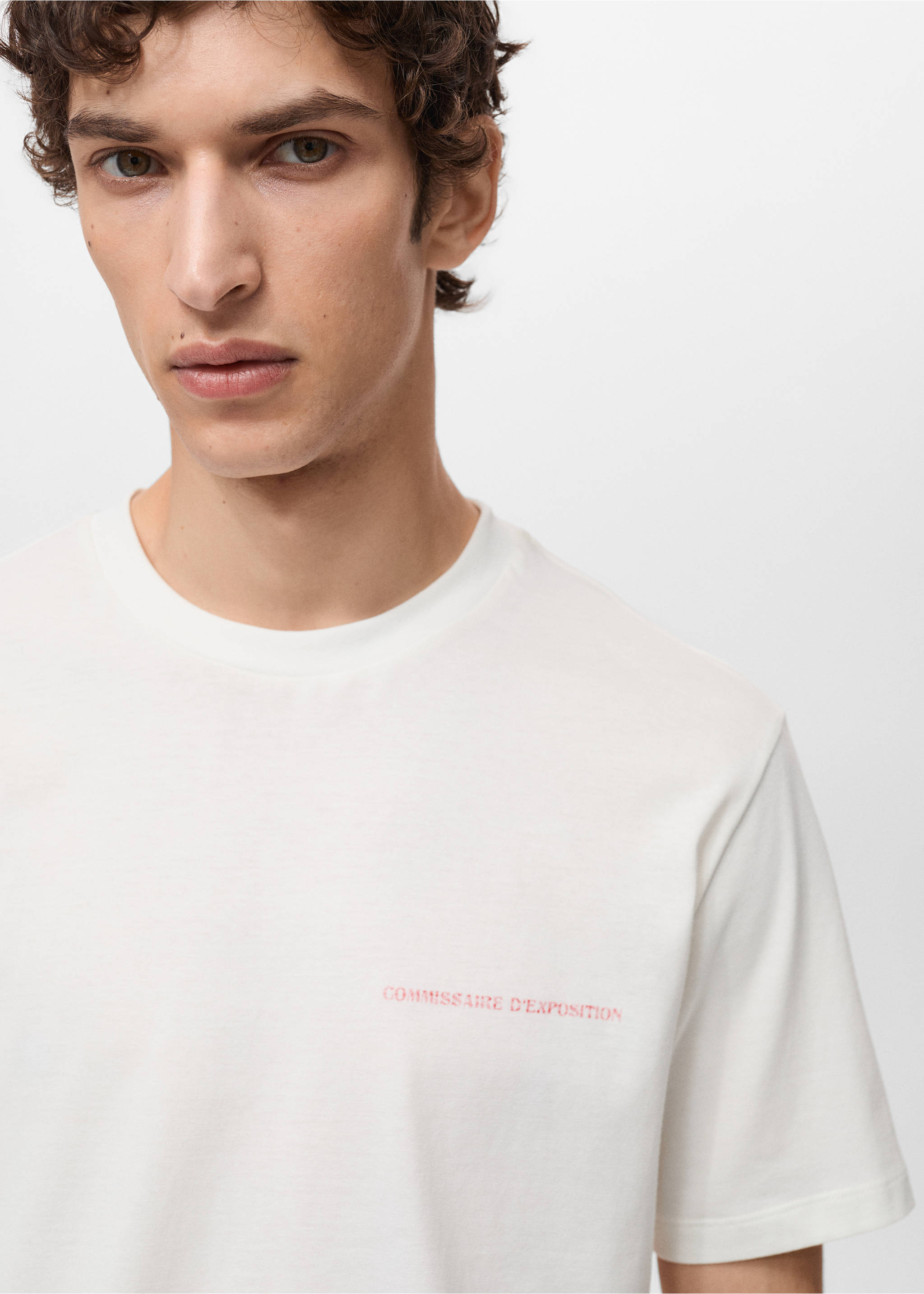 Message cotton T-shirt - Details of the article 1, White. Ref: 87047903-00.