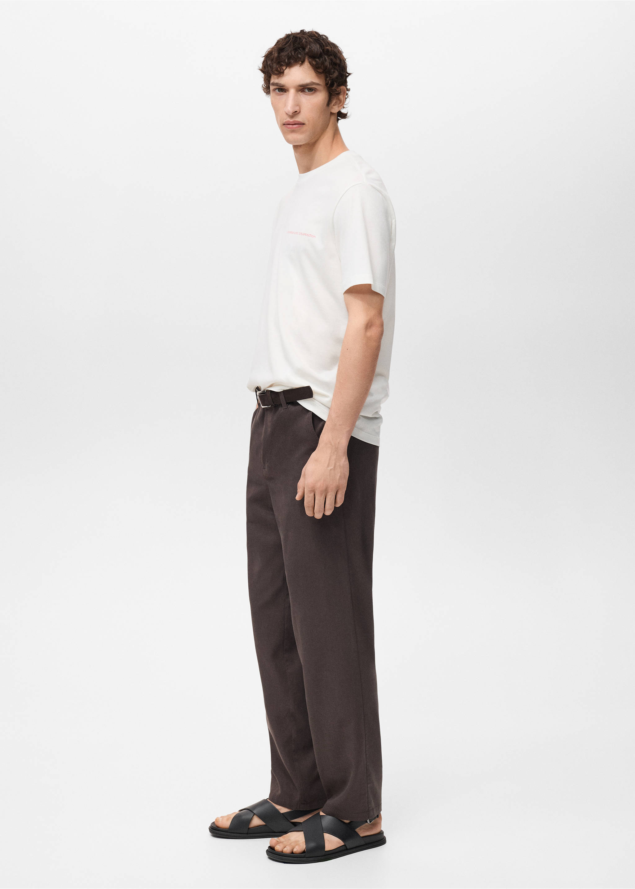Message cotton T-shirt - Details of the article 2, White. Ref: 87047903-00.