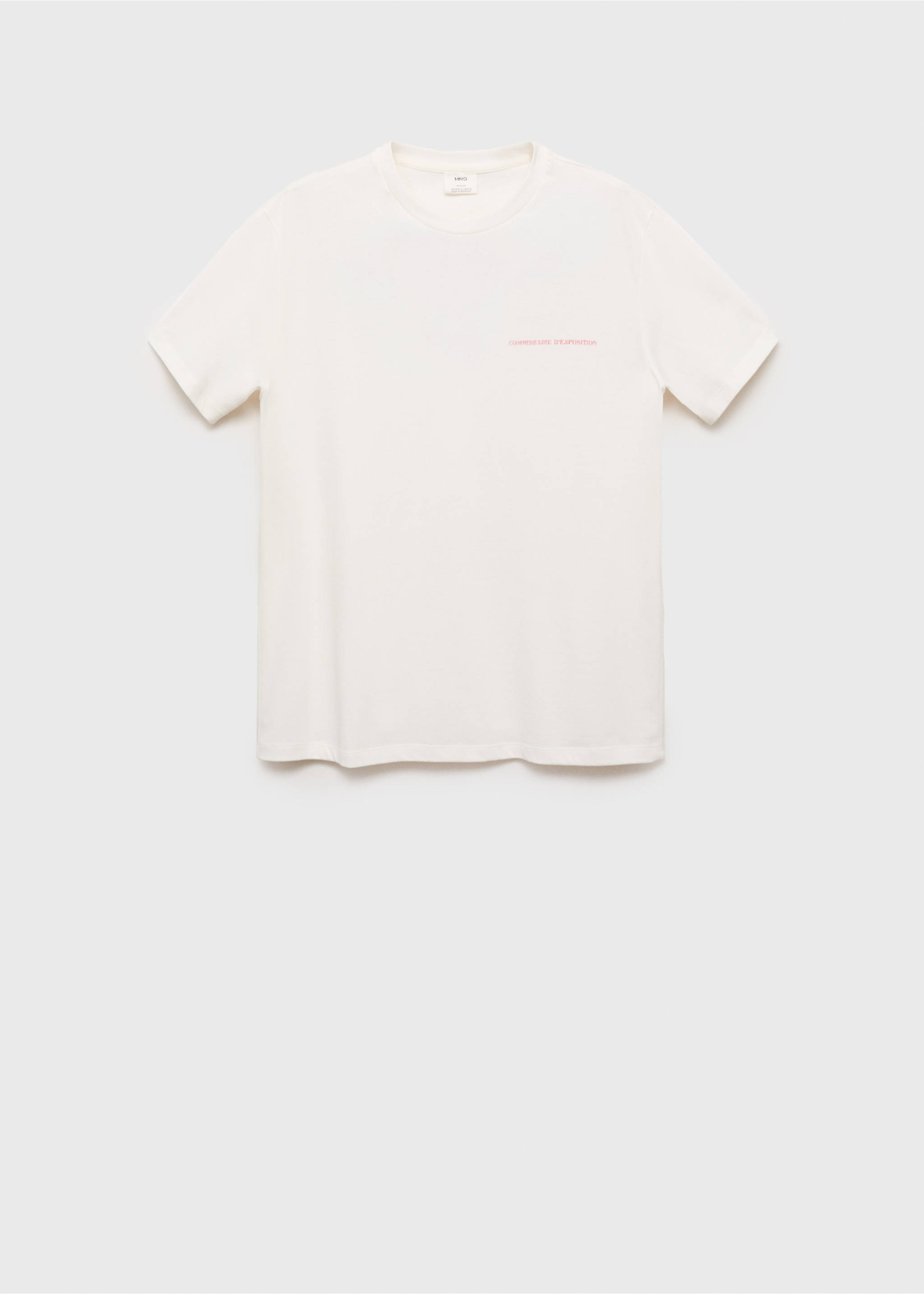 Message cotton T-shirt - Article without model, White. Ref: 87047903-00.