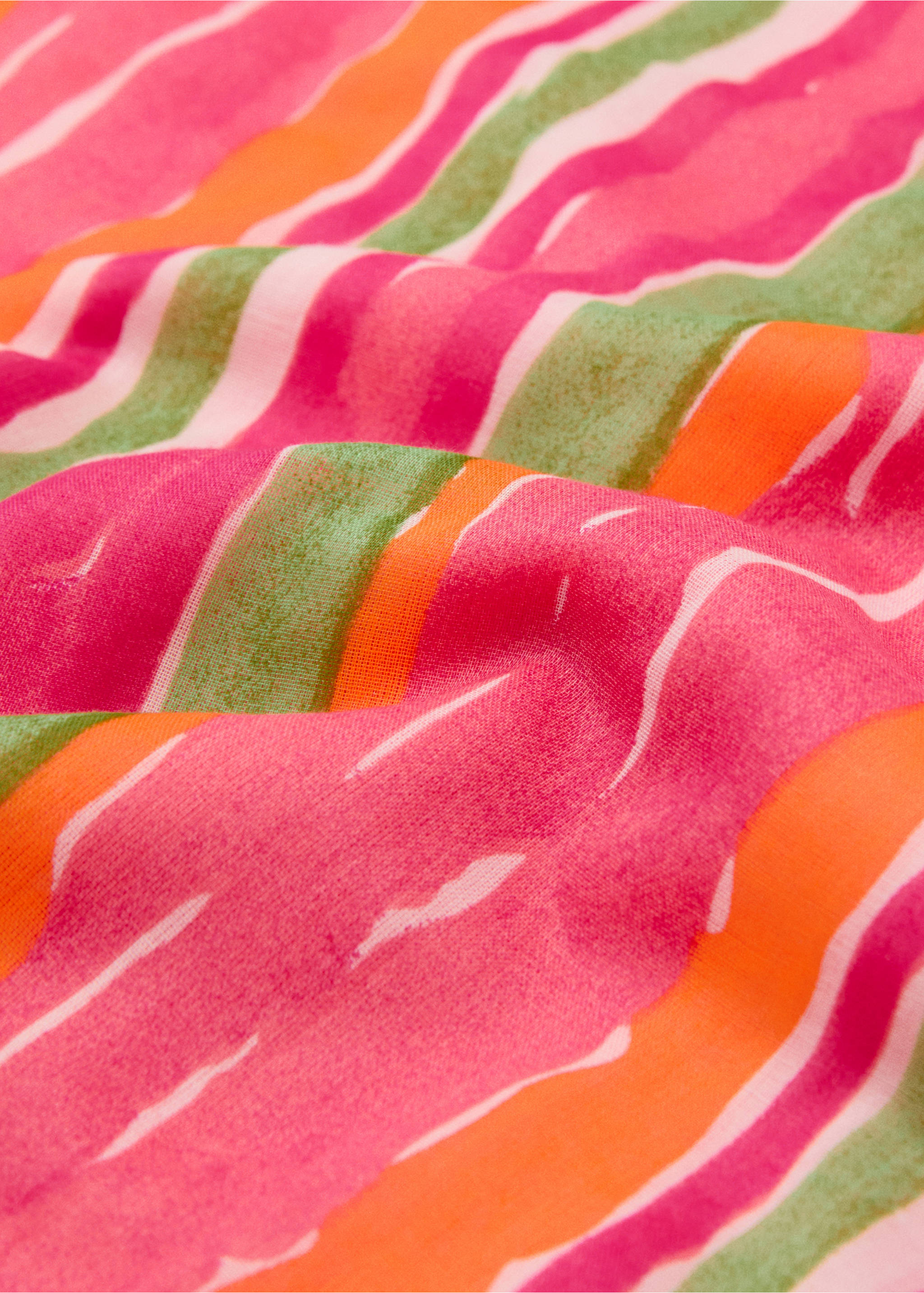 Multi-coloured striped beach towel - Medium plane, Pink. Ref: 87048261-00.