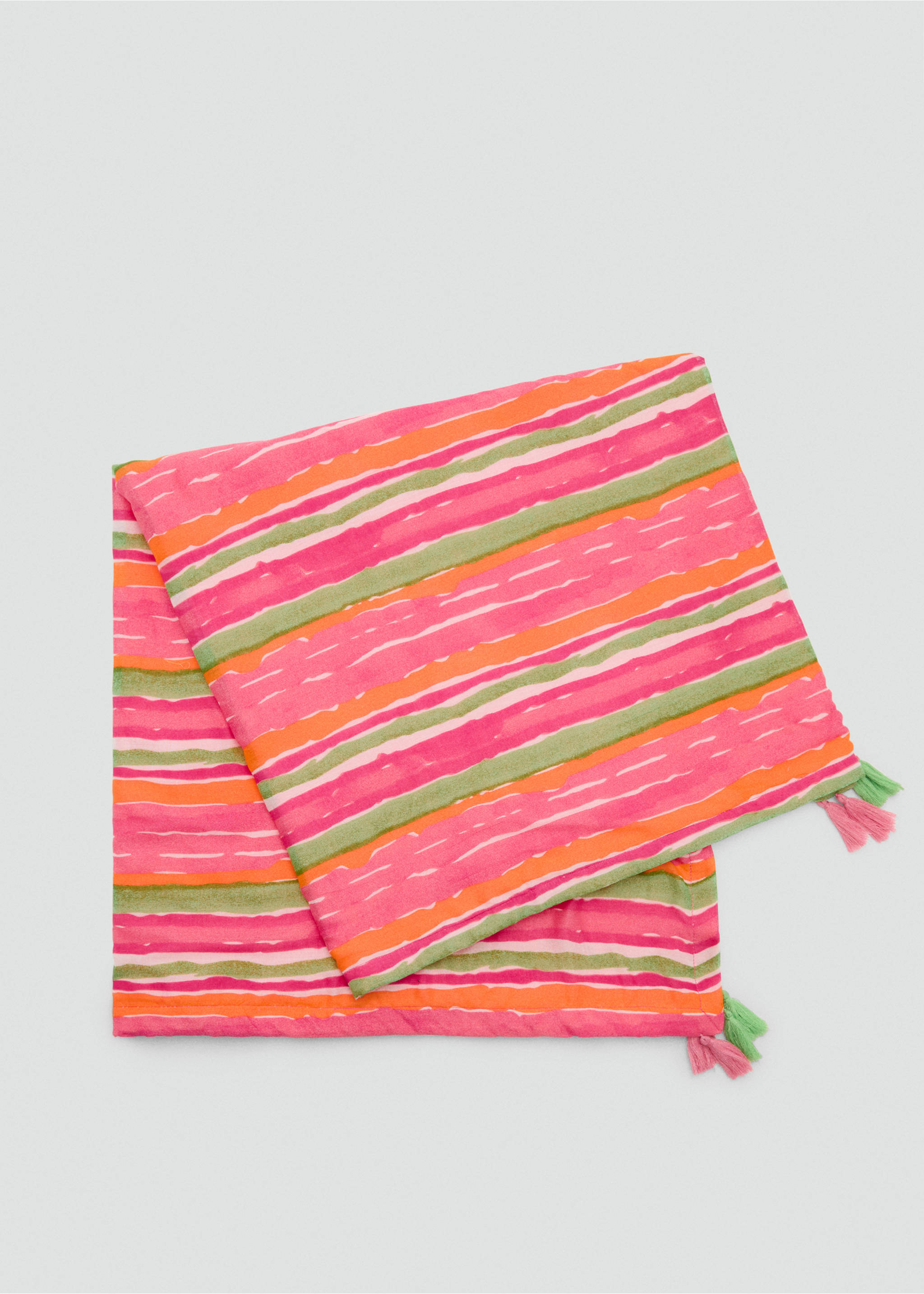Multi-coloured striped beach towel - Article without model, Pink. Ref: 87048261-00.