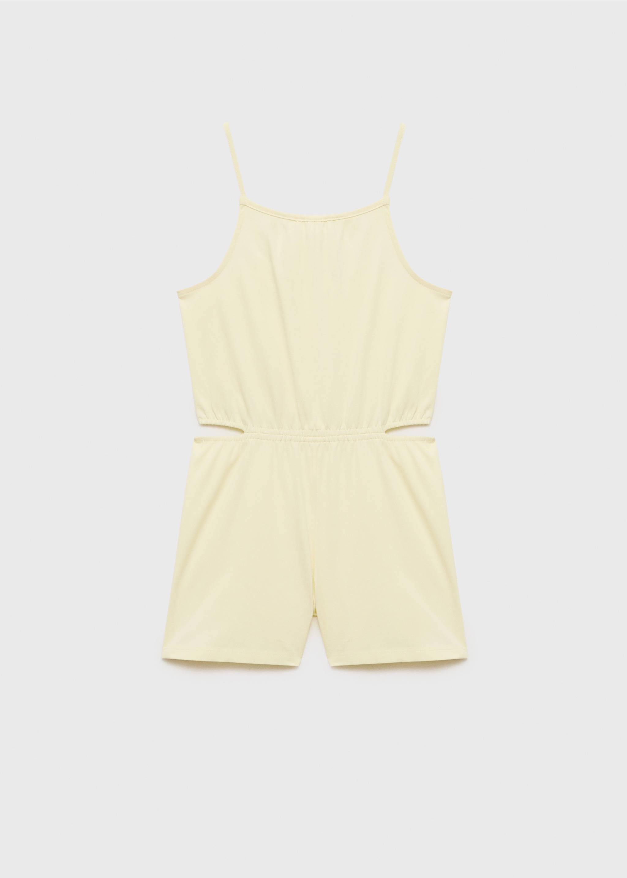 Jumpsuit mit seitlichen Schlitzen - Artikel ohne Model, Pastellgelb. Ref: 87048267-00.