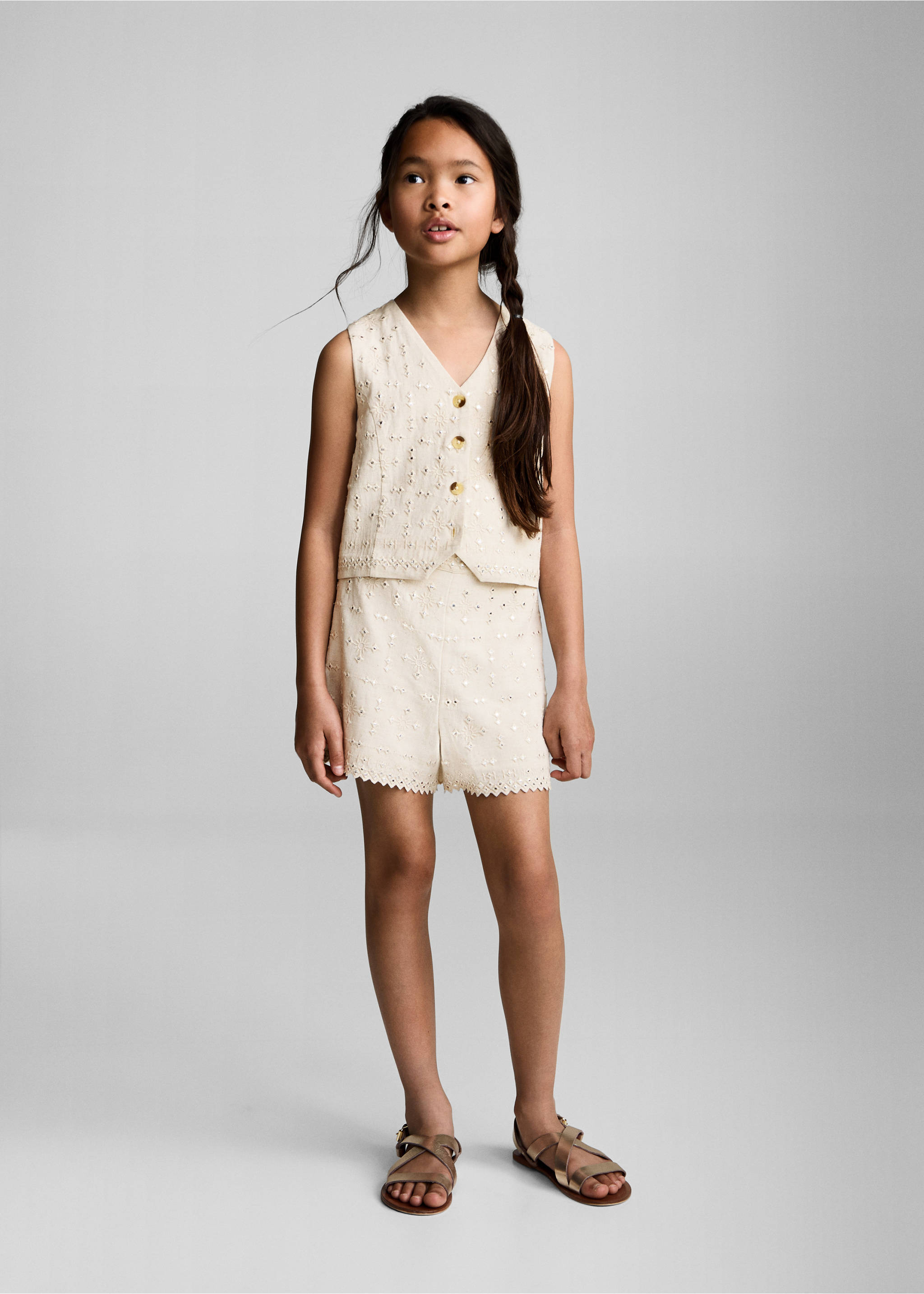 Mirrors embroidered waistcoat - General plane, Light/Pastel Grey. Ref: 87048269-00.