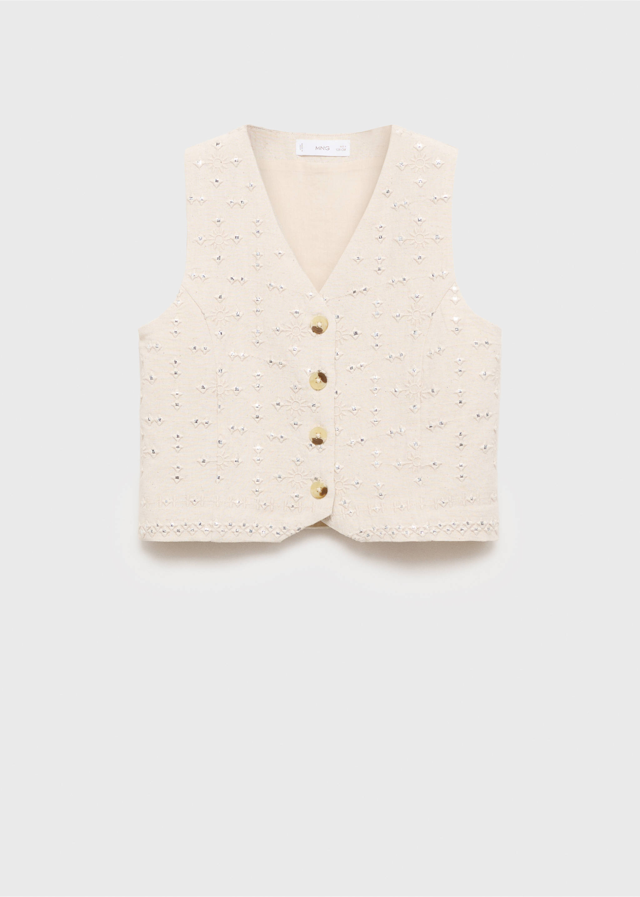 Mirrors embroidered waistcoat - Article without model, Light/Pastel Grey. Ref: 87048269-00.