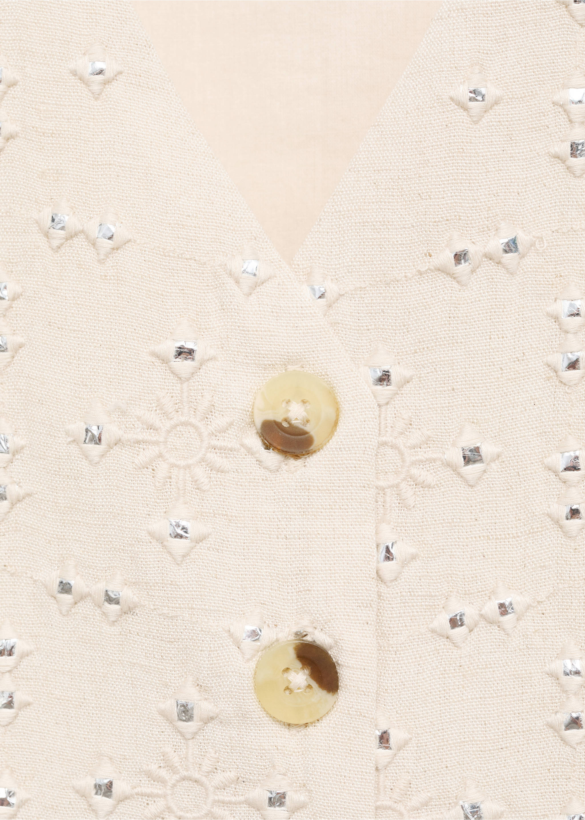 Mirrors embroidered waistcoat - Details of the article 8, Light/Pastel Grey. Ref: 87048269-00.