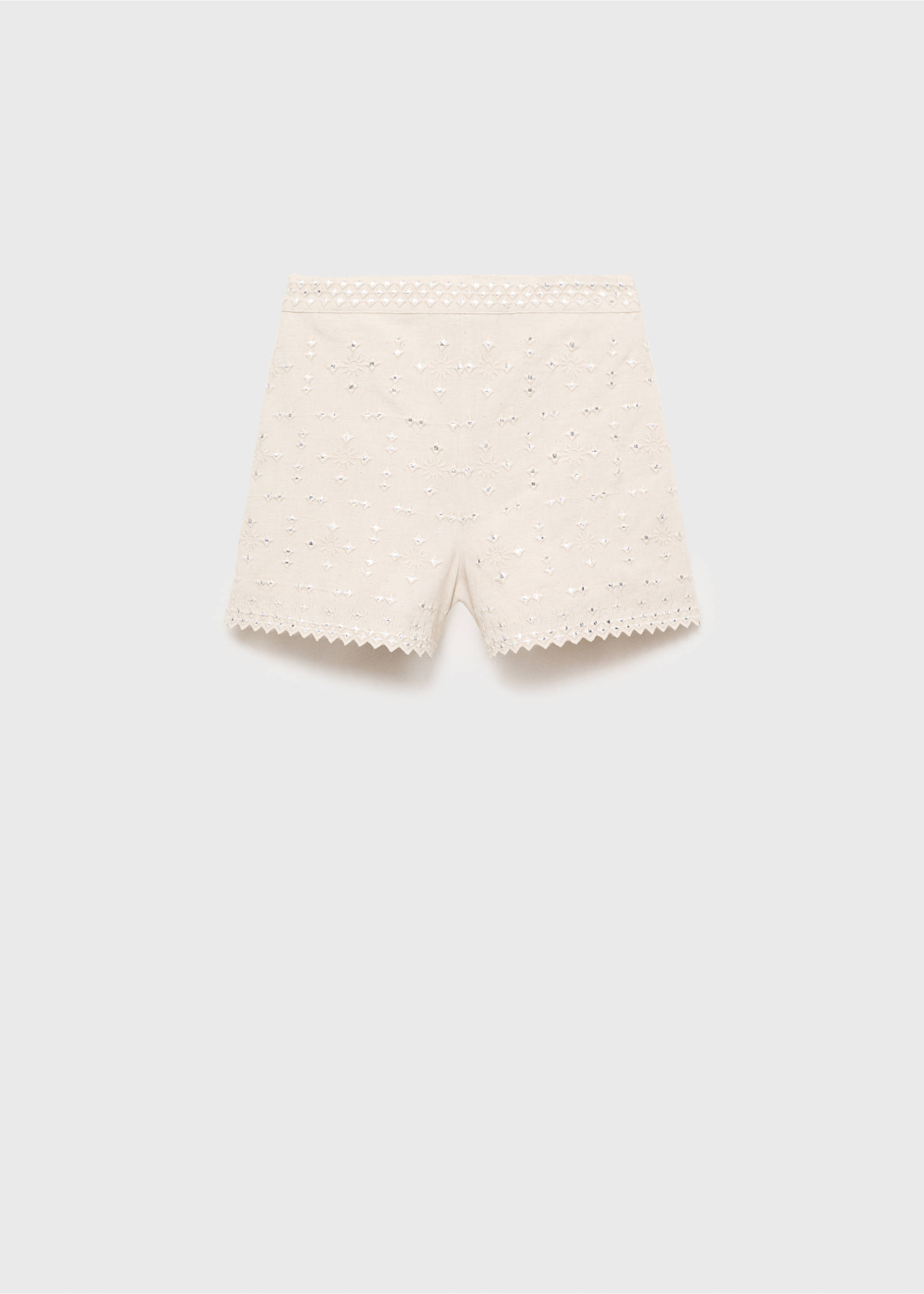 Shorts mit aufgestickten  Spiegel-Applikationen - Artikel ohne Model, Hellgrau/Pastellgrau. Ref: 87048270-00.
