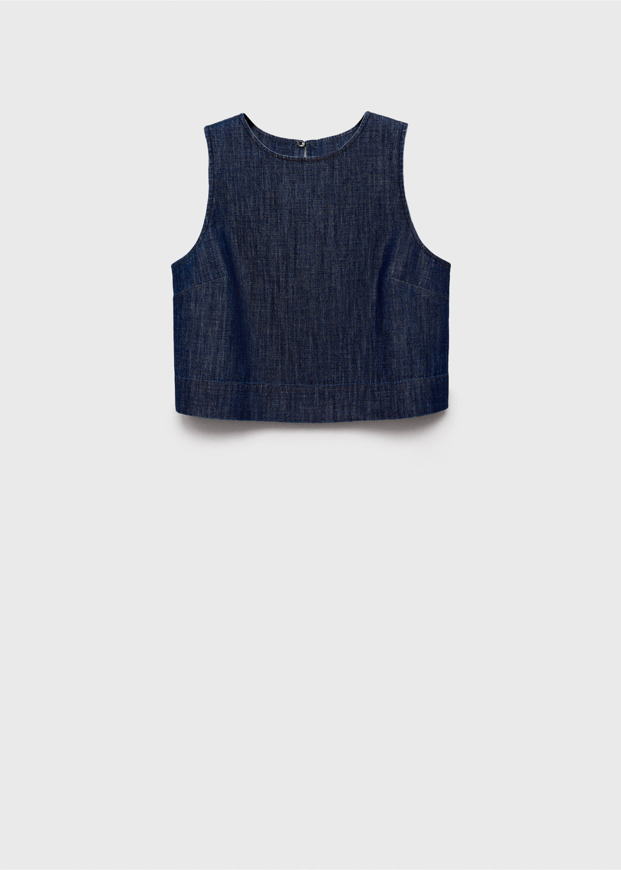 Rinse-Wash-Top aus Denim in Cropped-Länge - Artikel ohne Model, Blau. Ref: 87048642-00.